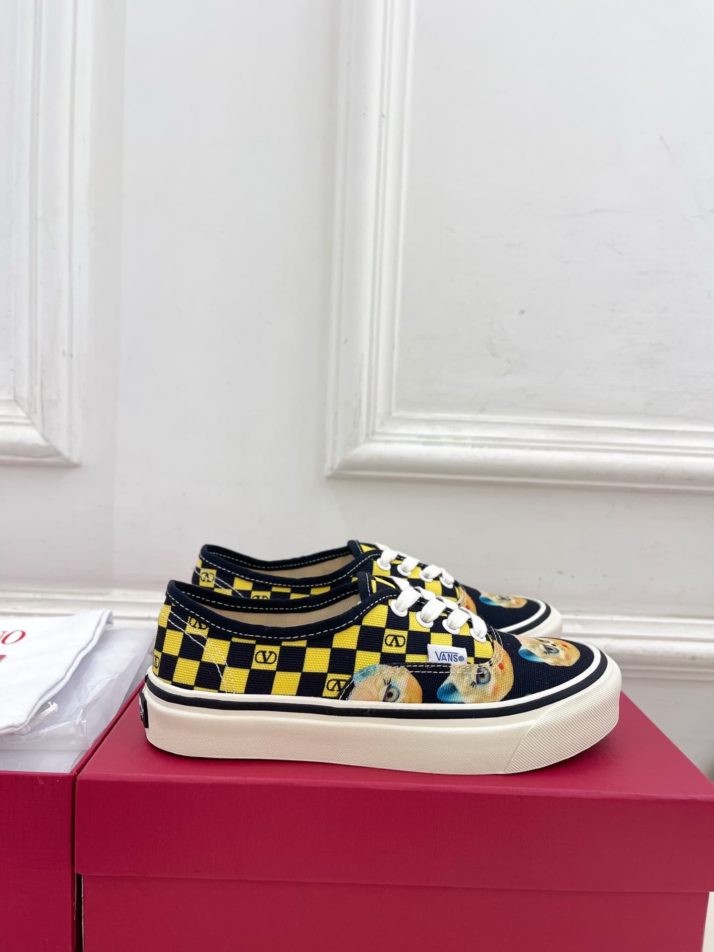Valentino Garavani and Vans Authentic Checkerboard Men Women Shoes