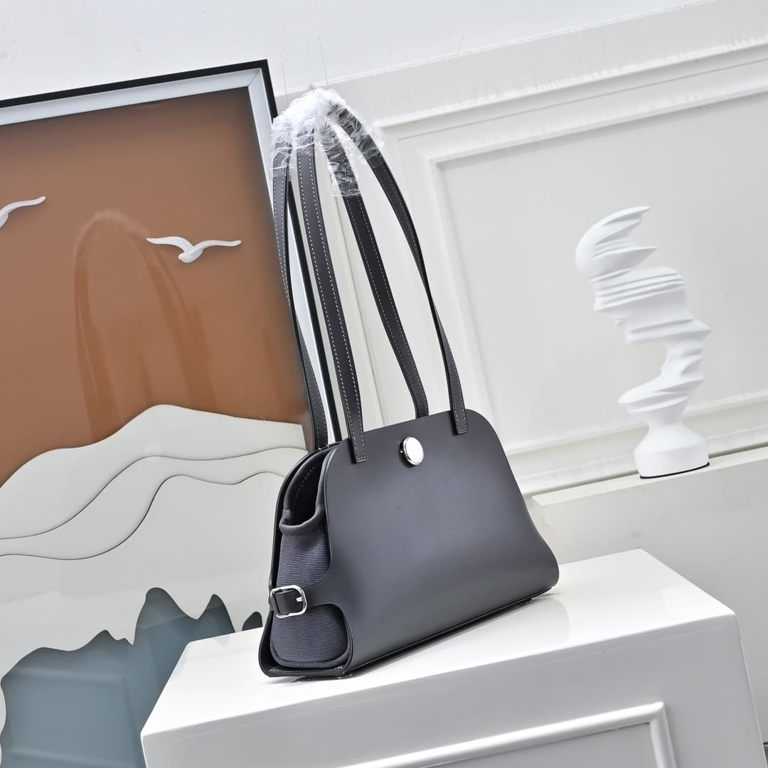 Hermes Tablier Sellier bag in Hunter cowhide Swift calfskin and H canvas WAX High