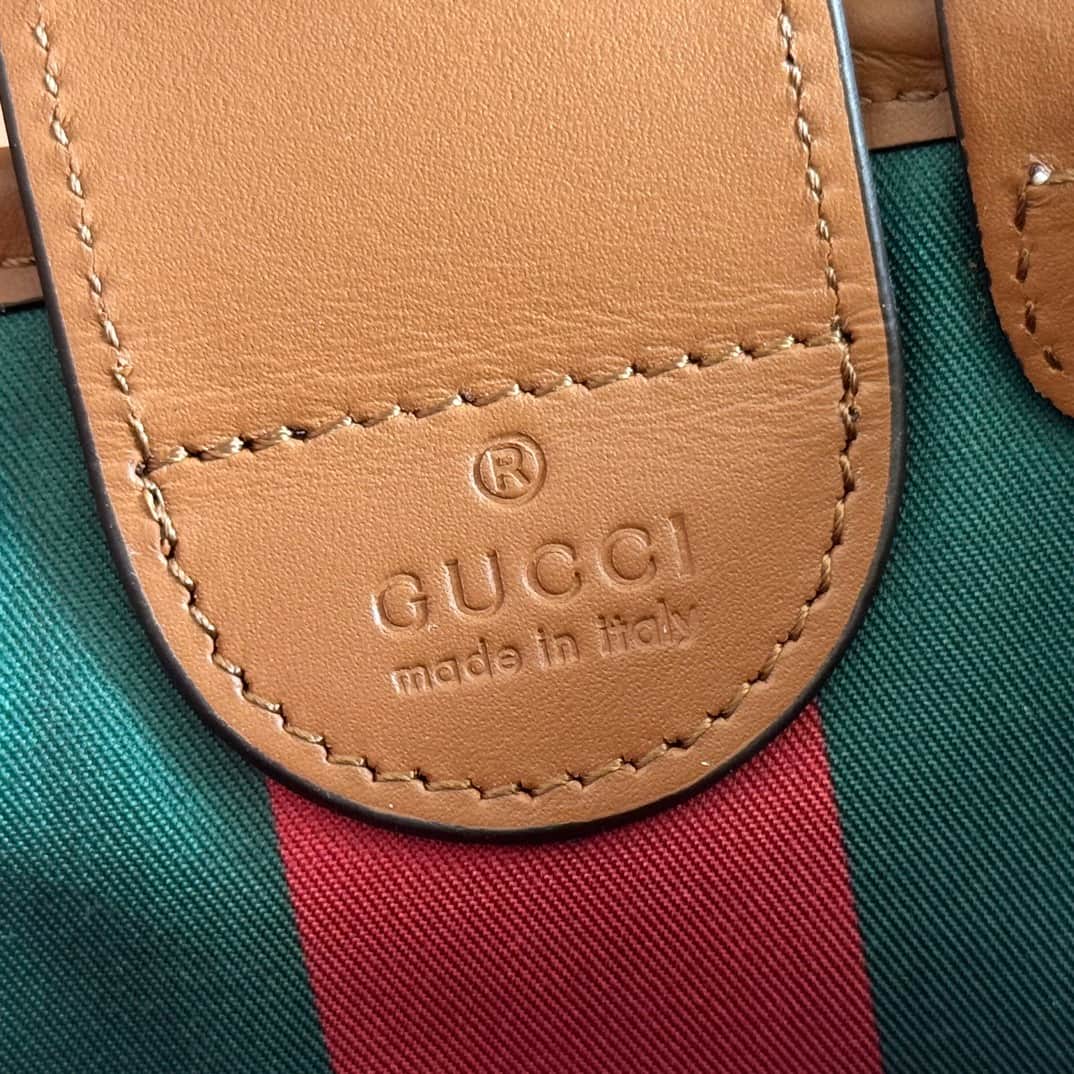 Gucci GG Emblem mini bag beige and brown GG fabric 855491 High