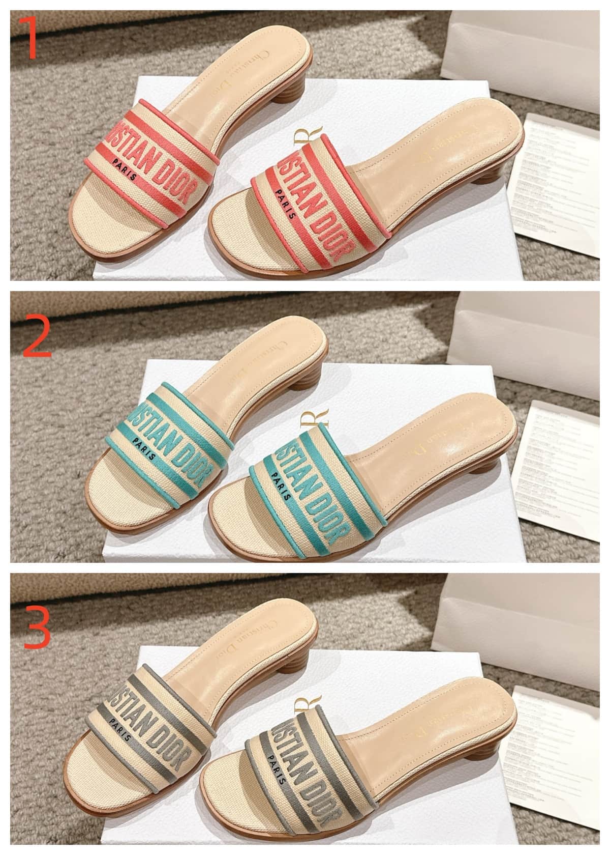 Dior Dway Platform Slide Shoes Medium Women
