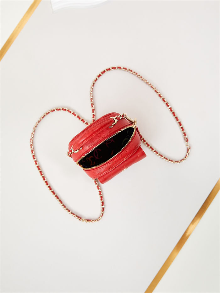 Chanel Mini Backpack Grained Calfskin Gold-Tone Metal AP3753 Red A