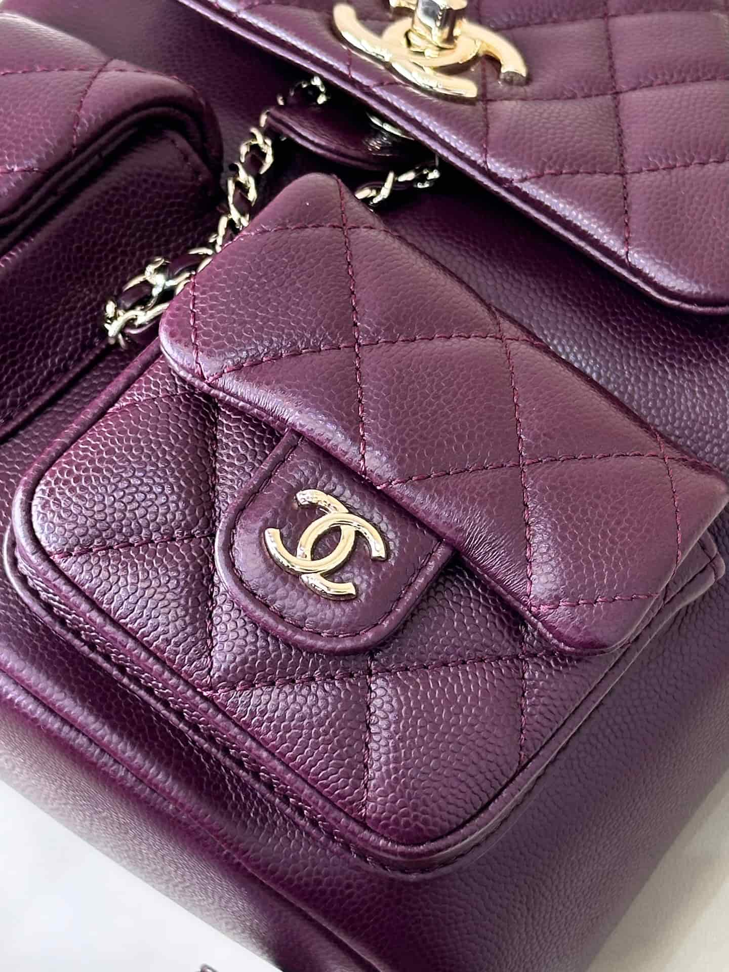 Chanel BACKPACK AS3860 Grained Shiny Calfskin & Gold-Tone Metal Claret TOP