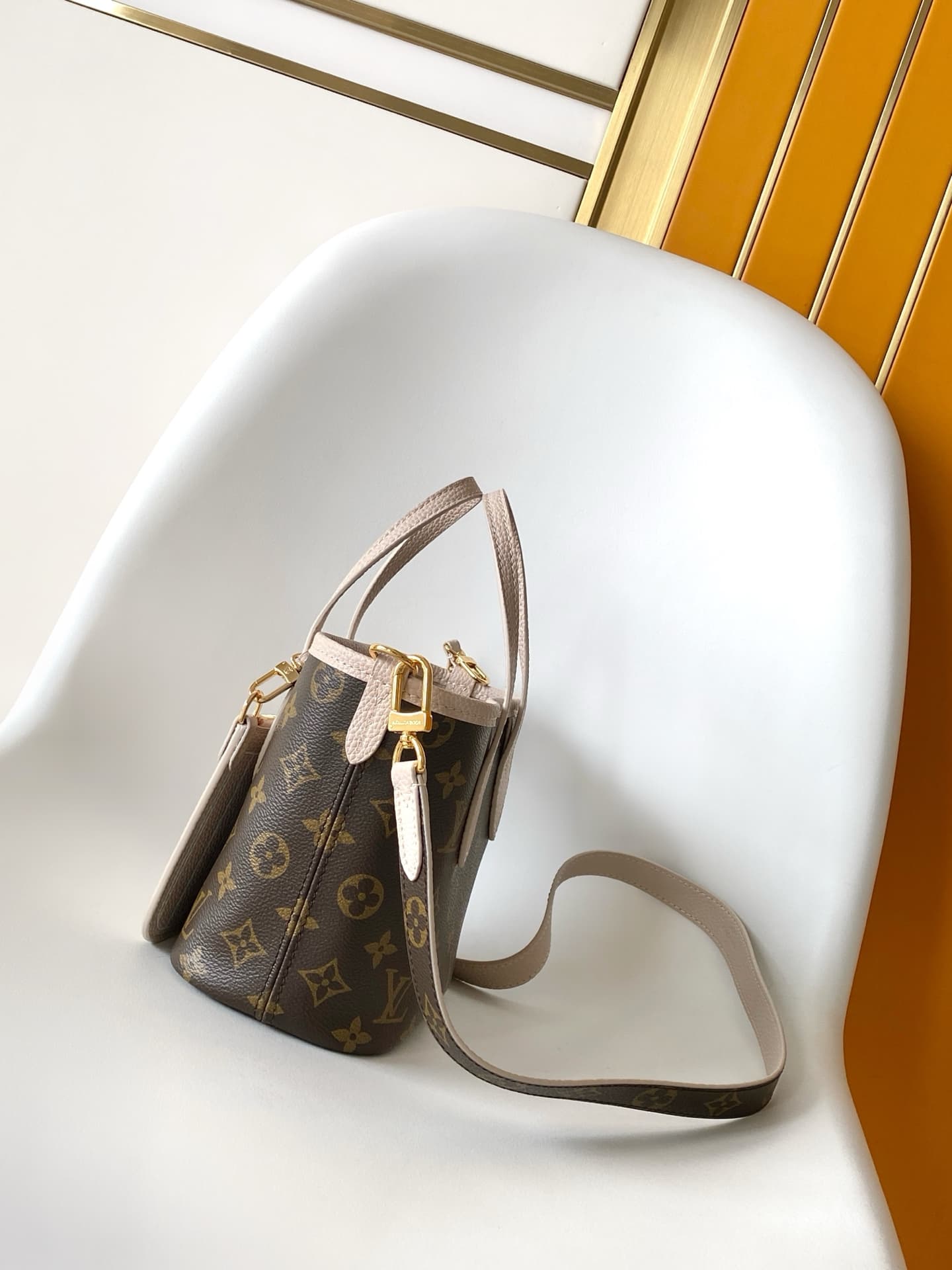 Louis Vuitton Neverfull Bandoulière Inside Out BB Monogram/Limestone Coated canvas M25657 High