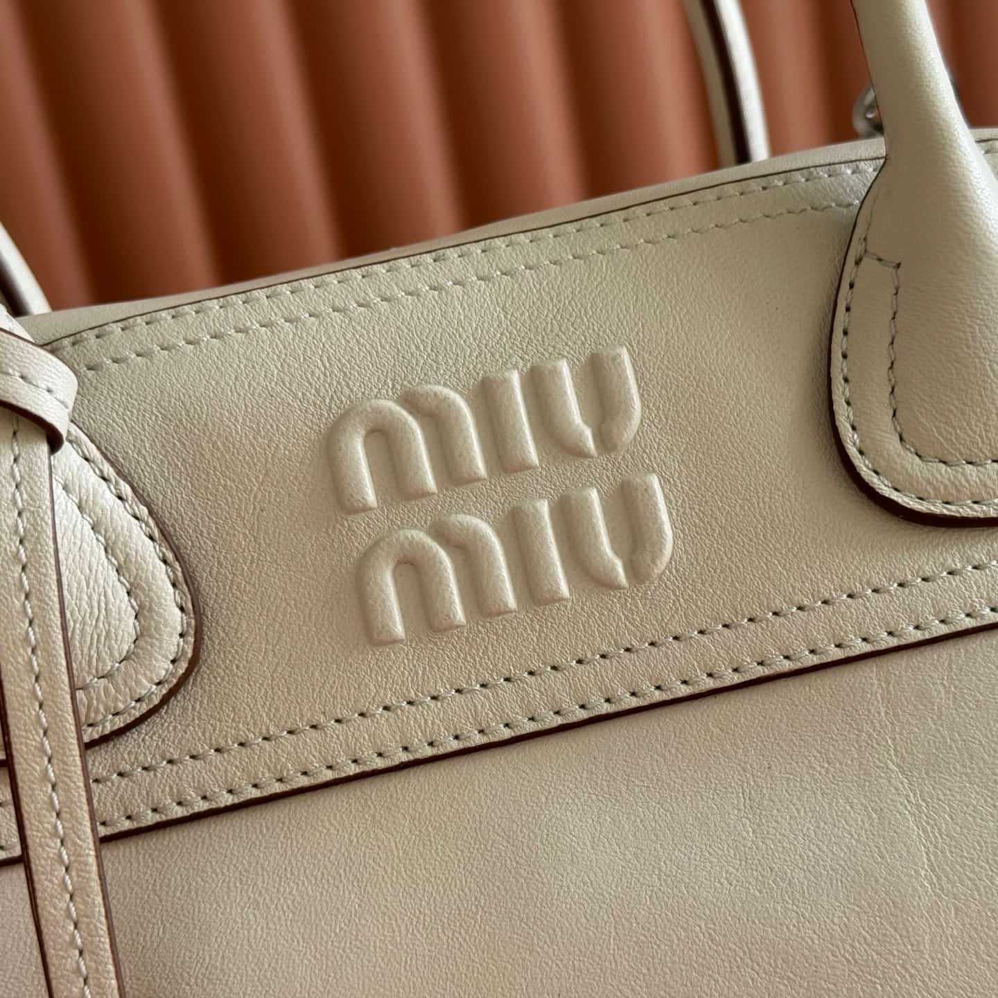 Miu Miu Vivant nappa leather bag Chalk White 5bb199 TOP