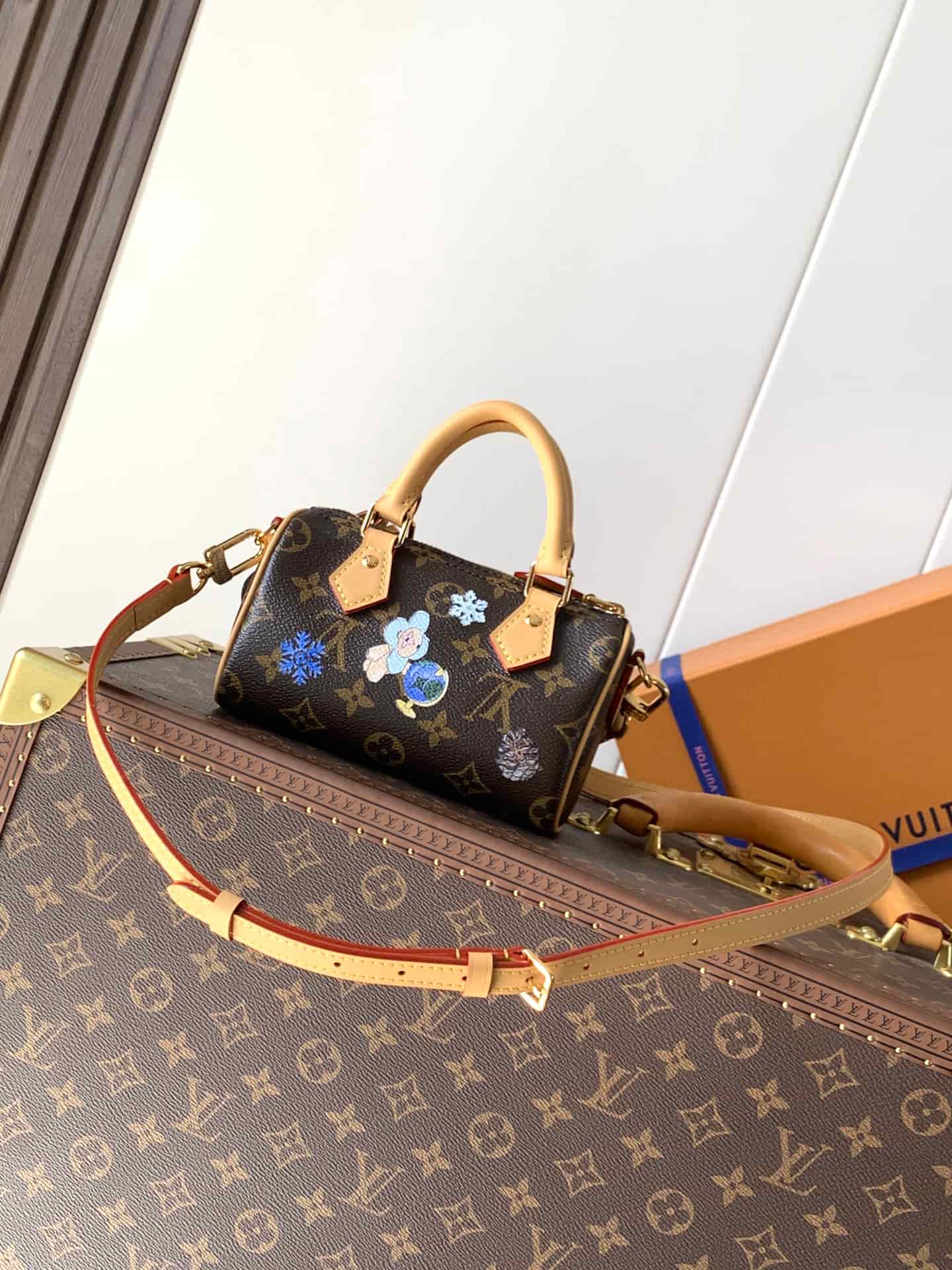 Louis Vuitton Nano Speedy Monogram Snowy Pearl Coated canvas M15330 High