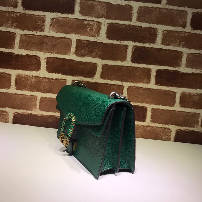DIONYSUS GG SMALL SHOULDER BAG 400249 Leather Green High