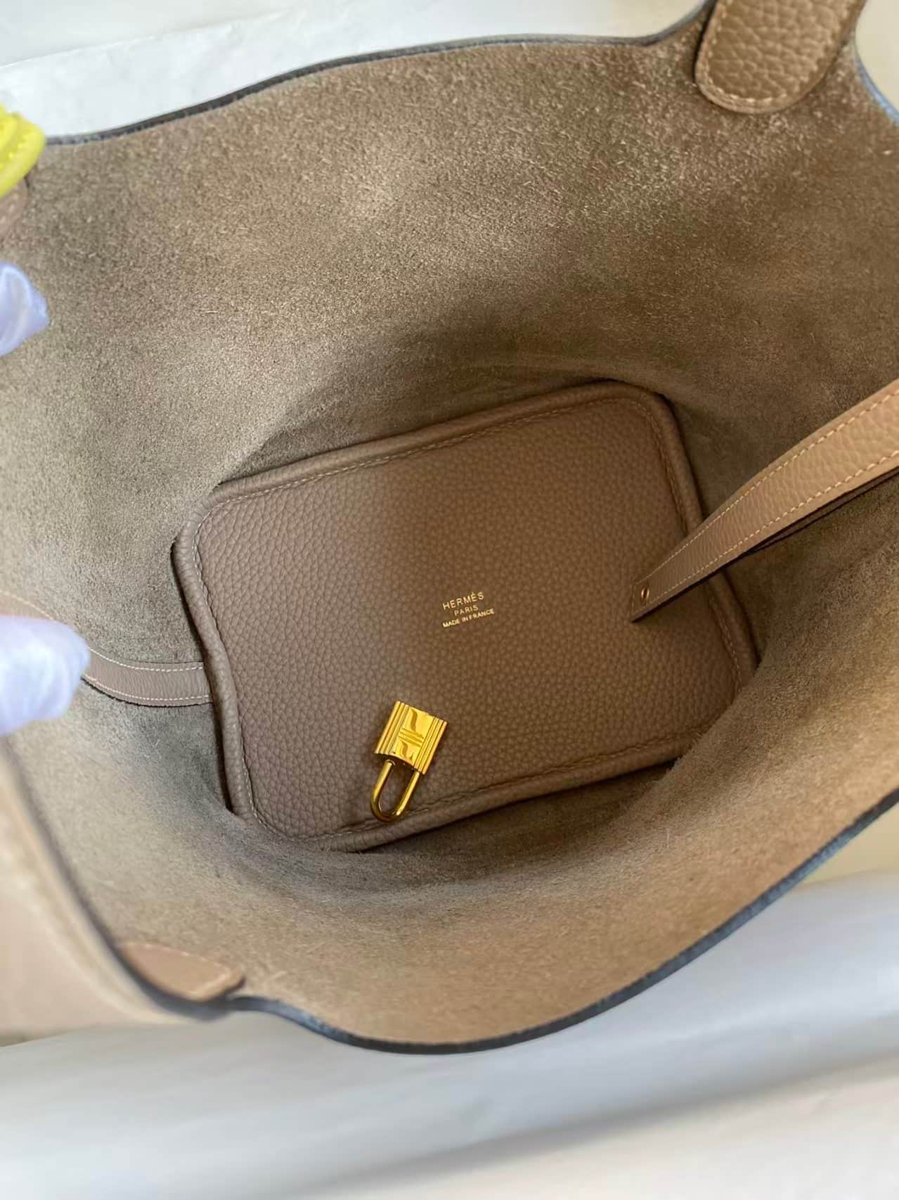 Hermes Picotin Lock 18/22 Bag Togo Leather In Trench-Gold WAX High