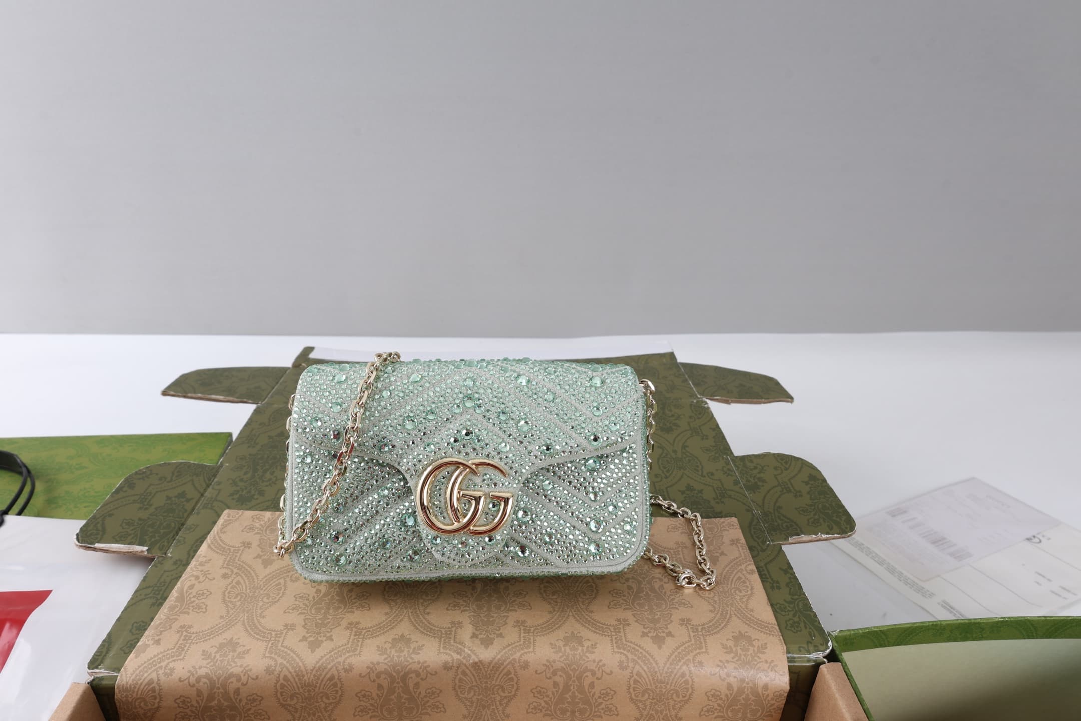 Gucci GG Marmont Mini shoulder bag in crystals 841290 High