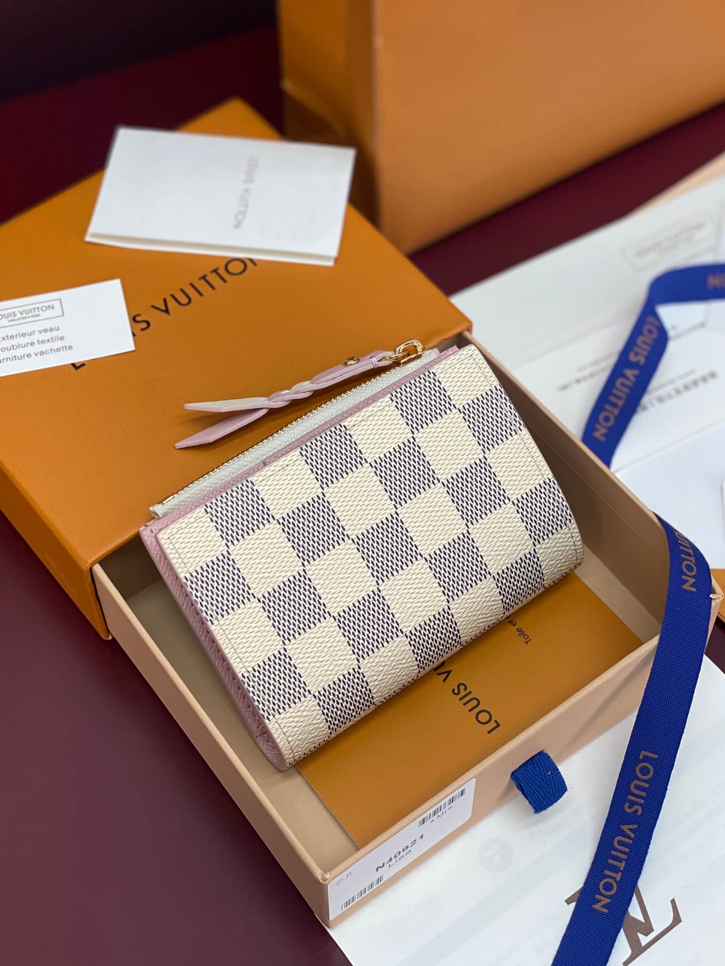 Louis Vuitton Lisa Wallet Damier Azur/Light Bliss/Cream Coated canvas N40921 High