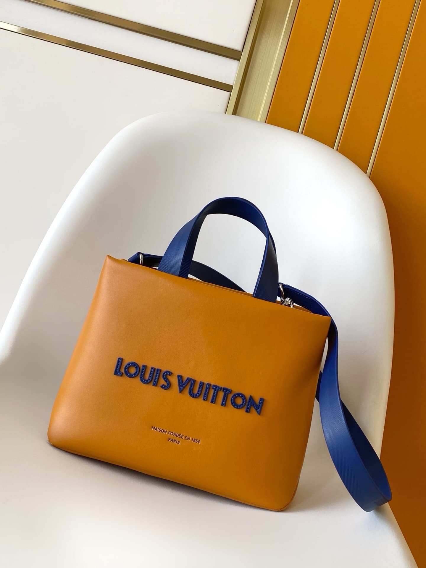 Louis Vuitton Mini Shopper Tote Safran Yellow Cowhide leather M15237 High
