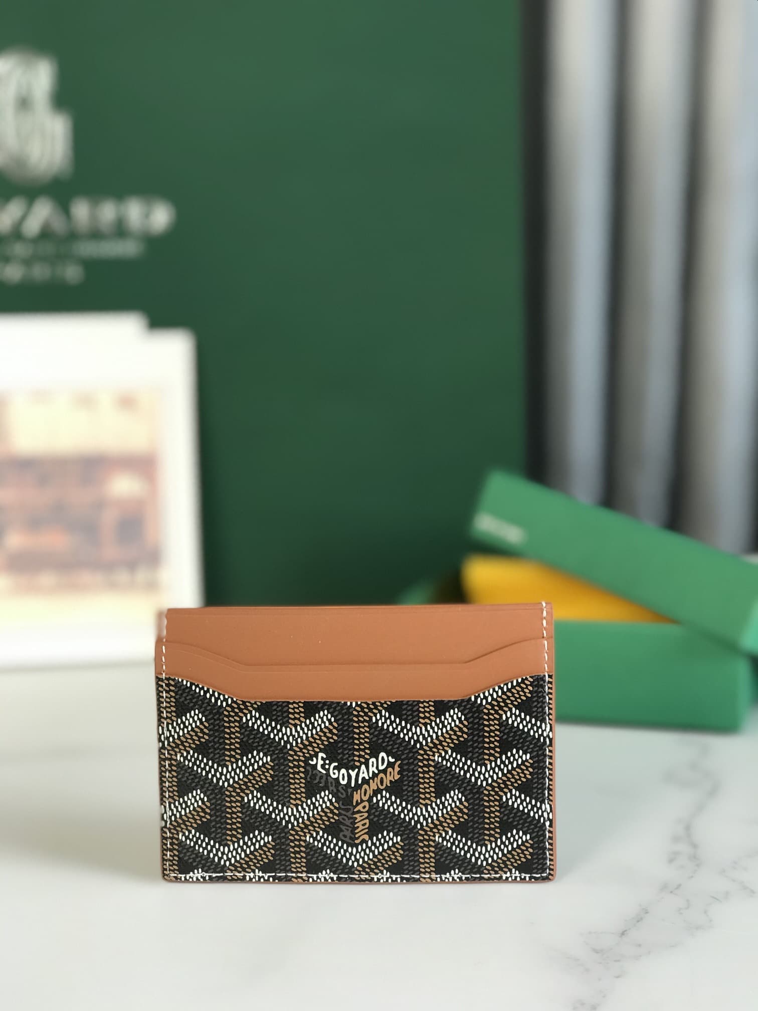 Goyard Saint Sulpice Card Wallet Black & Tan High