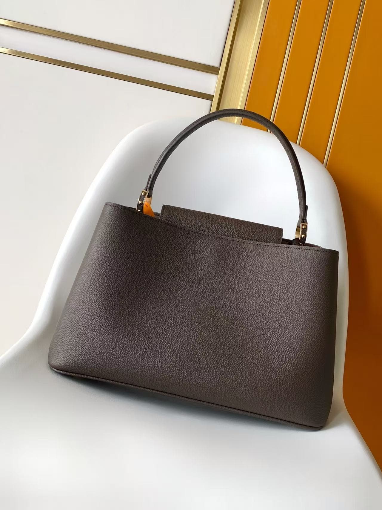 Louis Vuitton Capucines Souple Grain Taurillon Leather Chocolate Brown M26264 TOP