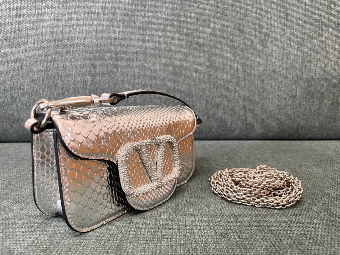 Valentino Garavani MINILOC mini shoulder bag 1133S Calfskin Silver High