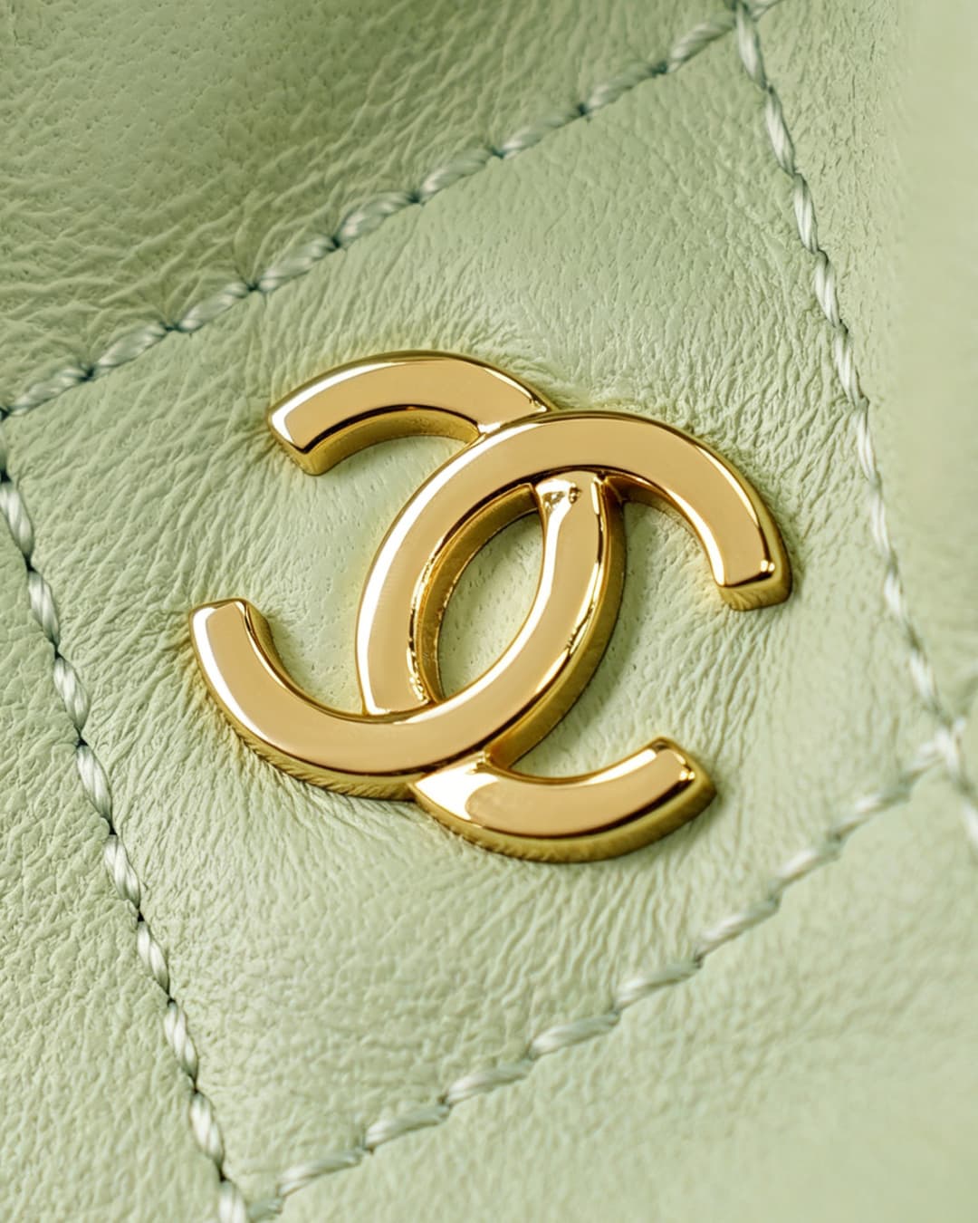 Chanel Clutch with Leather Strap Lambskin & Gold-tone Metal AP5228 Light Green  A