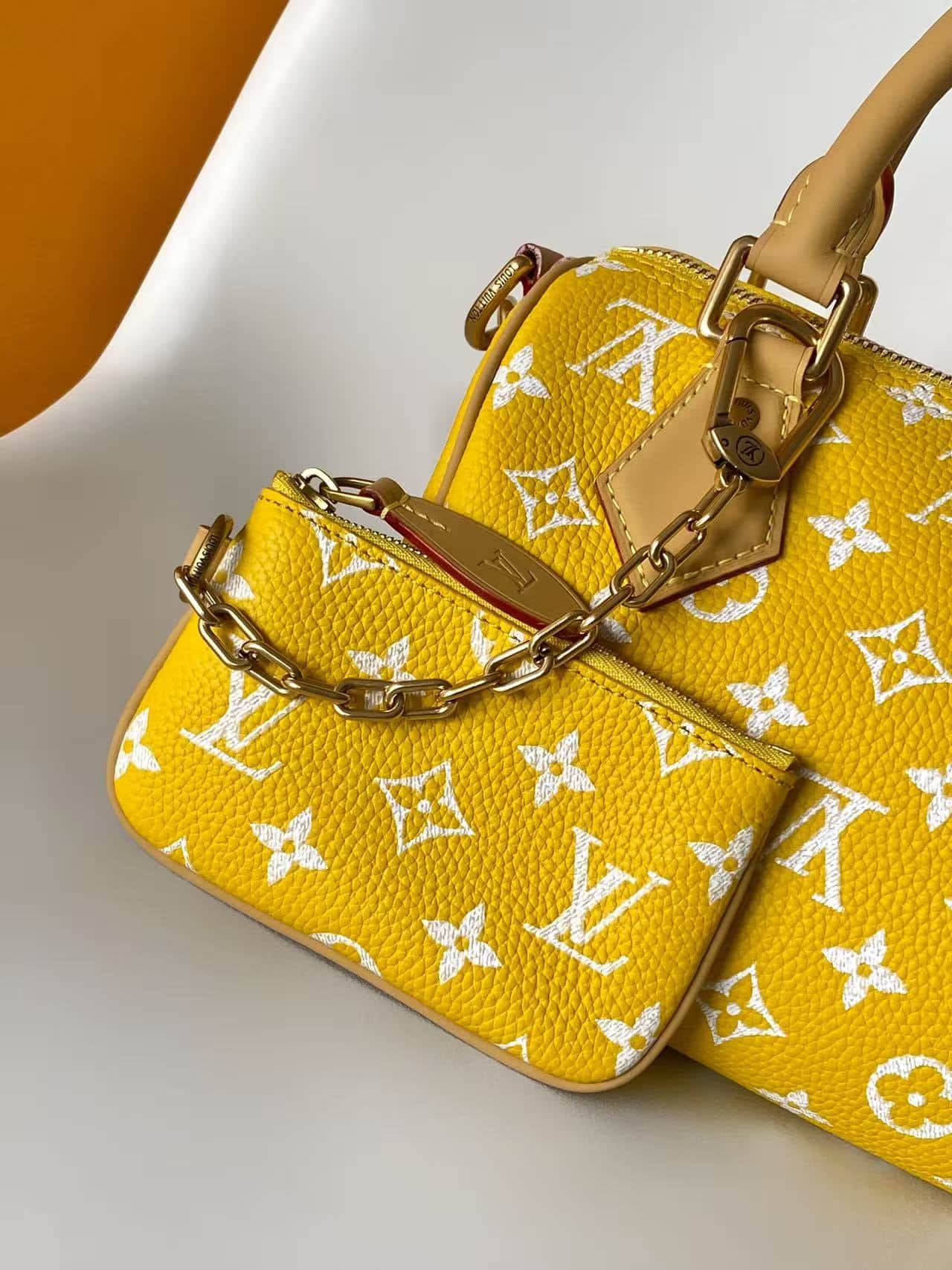 Louis Vuitton Speedy P9 Bandoulière 20 Yellow Calfskin leather M28186 High