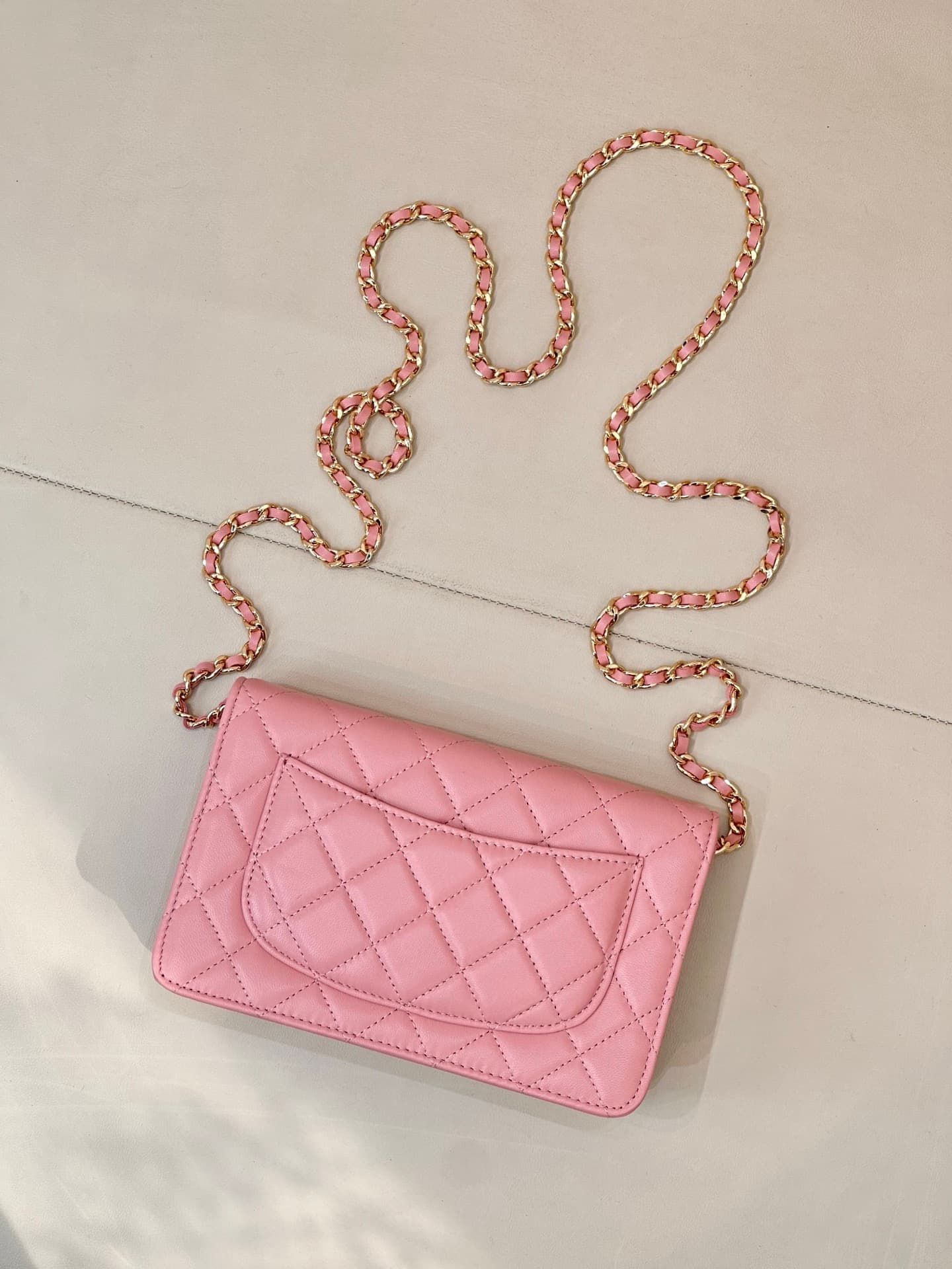 Chanel Wallet on Chain Lambskin& Gold-tone Metal AP0250 Pink TOP