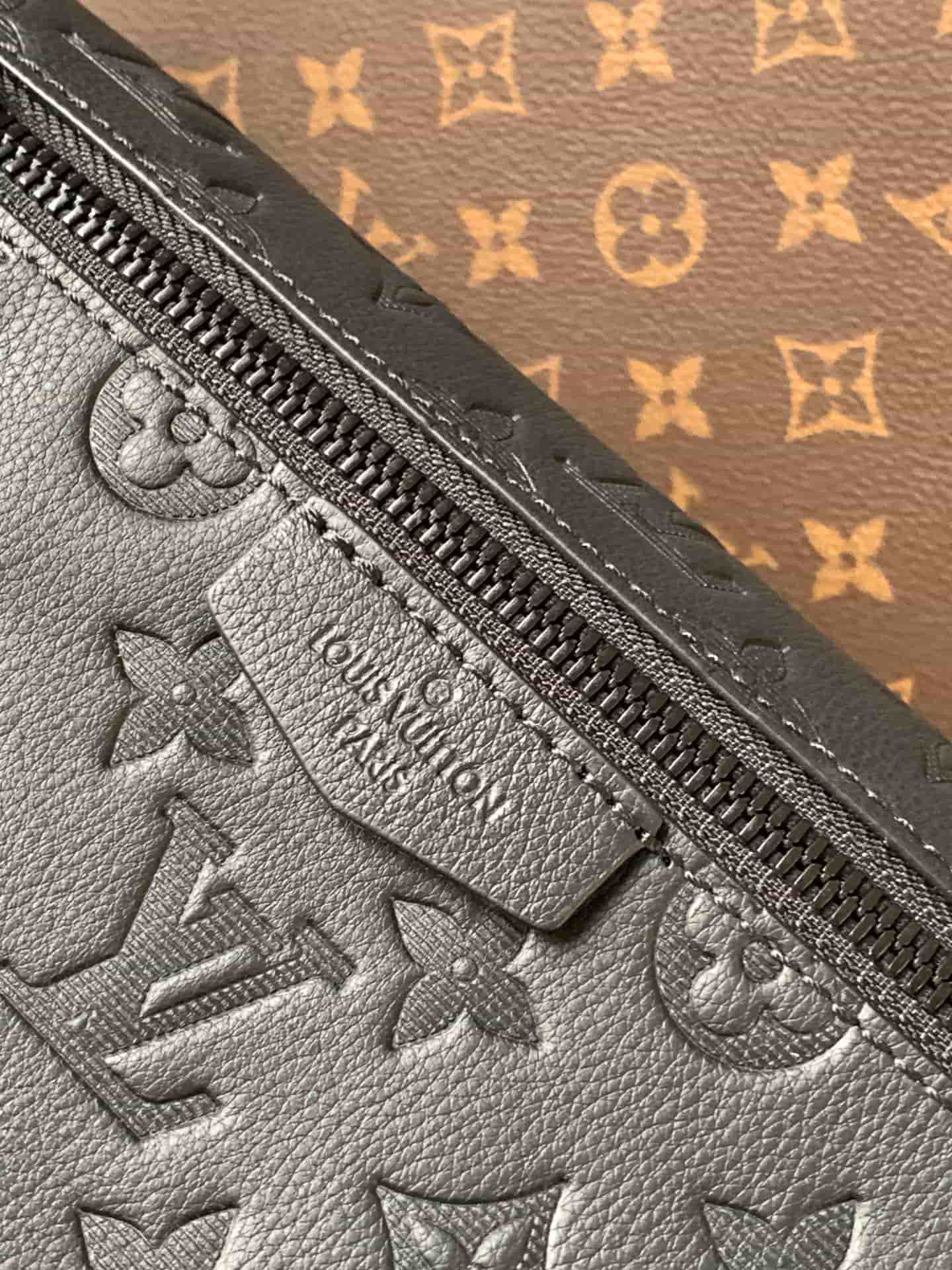 Louis Vuitton Pulse Messenger Black Monogram Shadow embossed calf leather M14874 High
