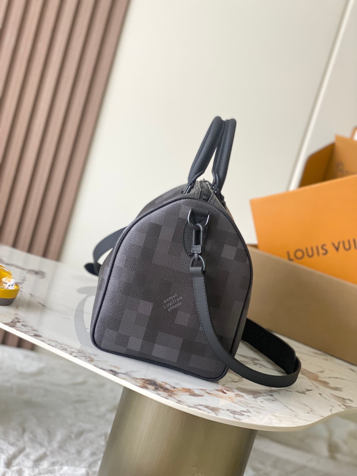 Louis Vuitton Speedy 30 Bandoulière Black Damoflage coated canvas M28977 TOP
