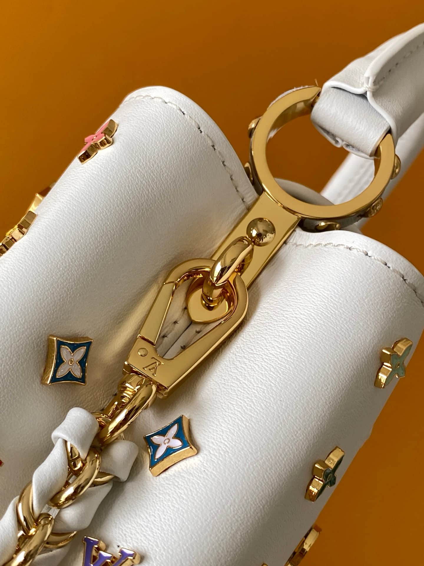 Louis Vuitton x TM Capucines East-West Mini Snow Cowhide leather M27636 TOP