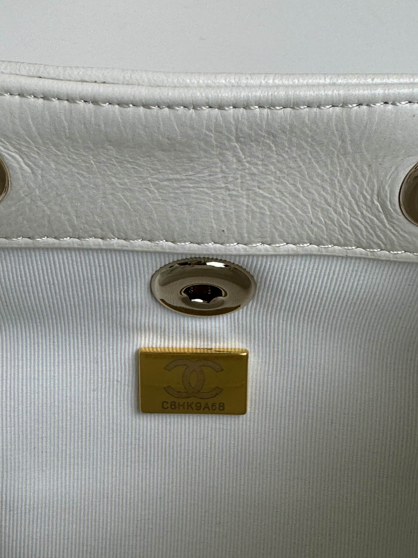 Chanel Small Quilted Duma Backpack Shiny Calfskin AS2908 White High