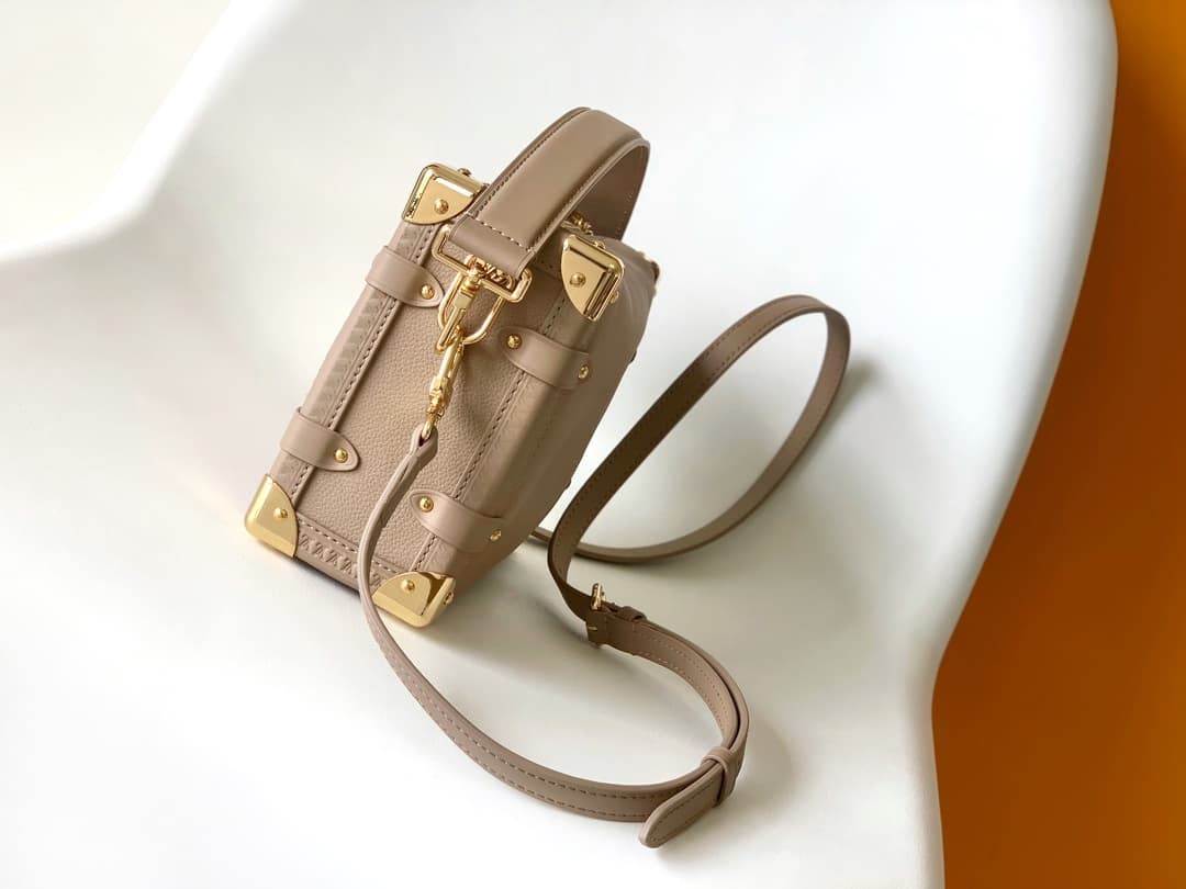 Louis Vuitton Side Trunk MM Grained calf leather M25072 Taupe High