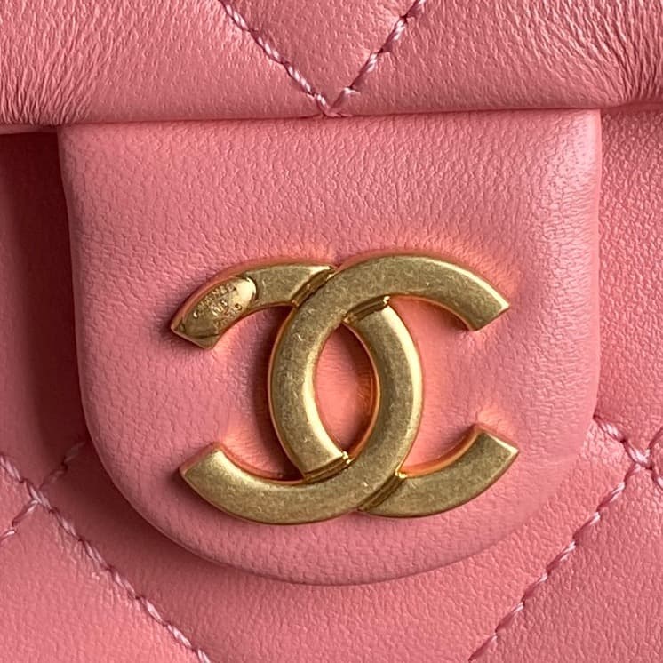 Chanel Trendy Pockets Hobo Bag Lambskin & Gold Metal Pink AS5302 A