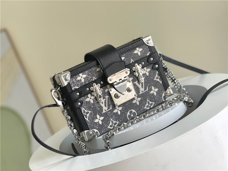 Louis Vuitton PETITE MALLE Monogram Denim Grey M59363 High