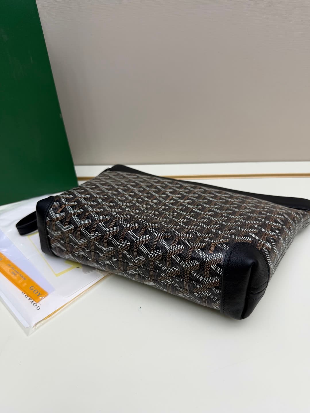 Goyard Conti pouch Goyardine canvas and Chevroches Calfskin Black High