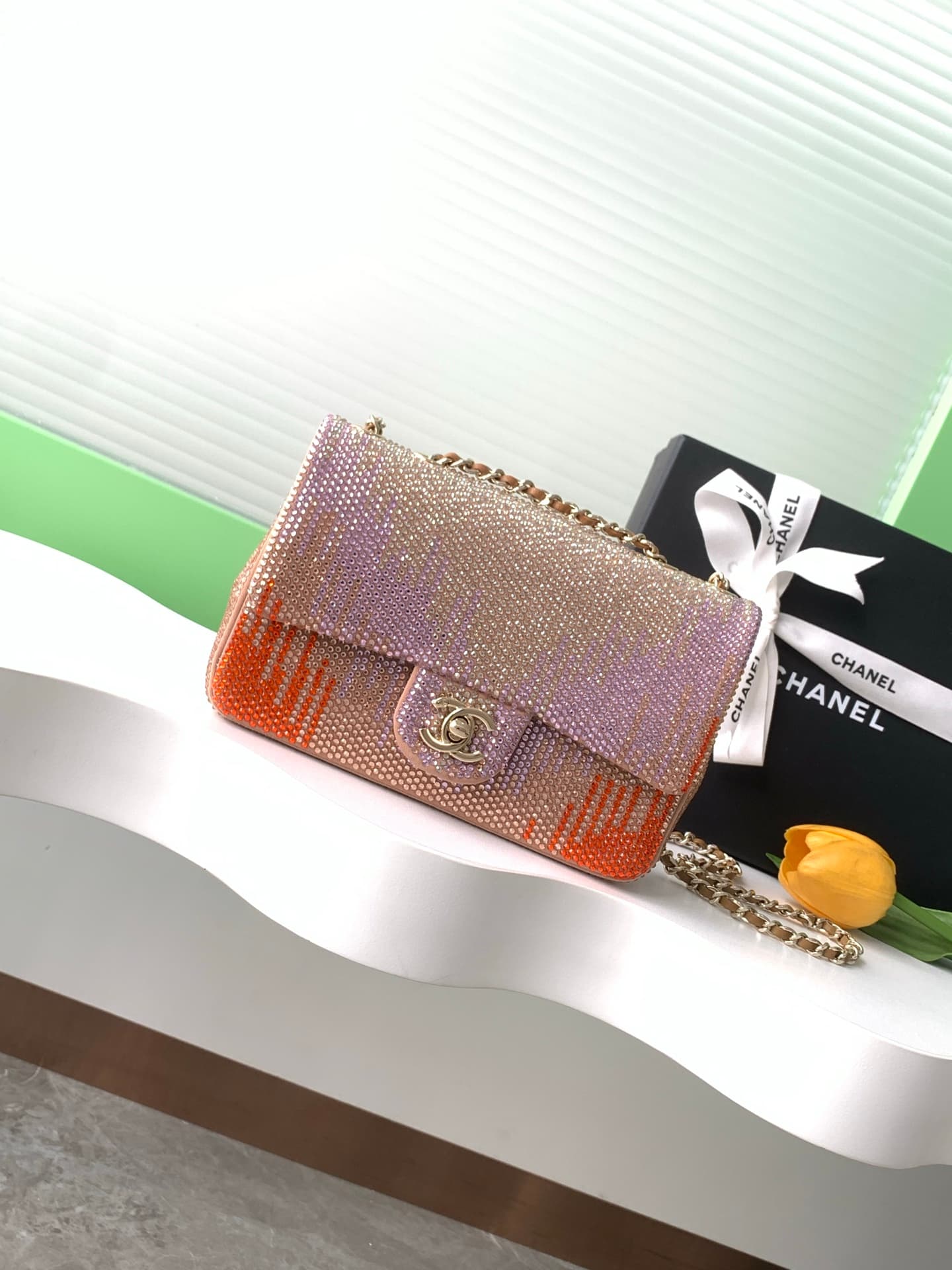 Chanel Flap Bag Sequins & Gold-Tone Metal AS4561  A
