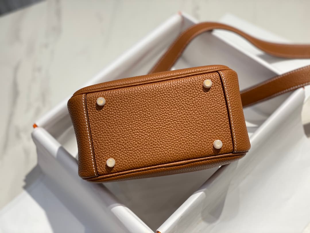 Hermes Lindy Mini Bag Calfskin Leather In Gold High