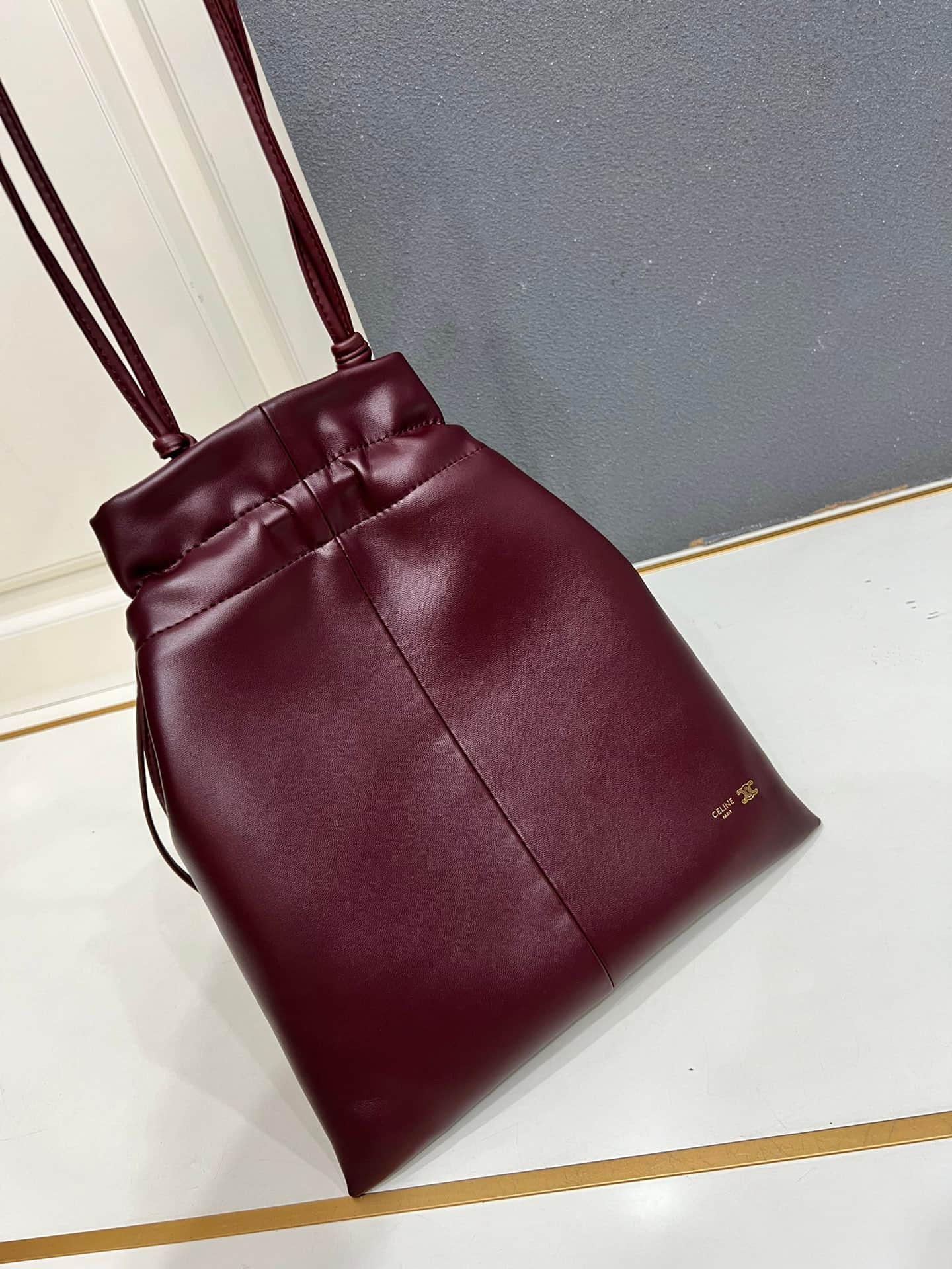 Celine SMALL CRYSTAL POUCH IN LAMBSKIN SYRAH High