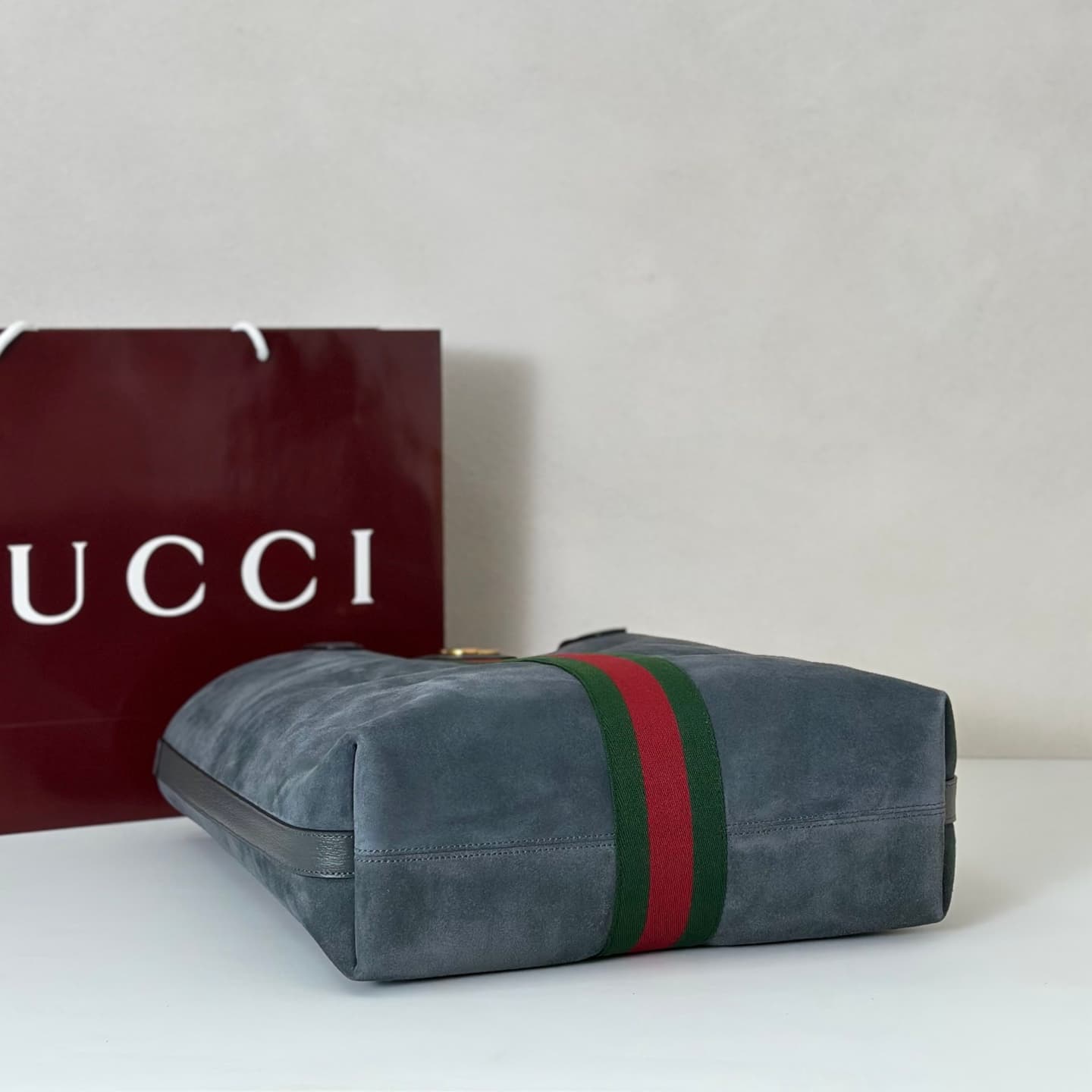Gucci Ophidia medium tote bag 834465 dark grey suede High