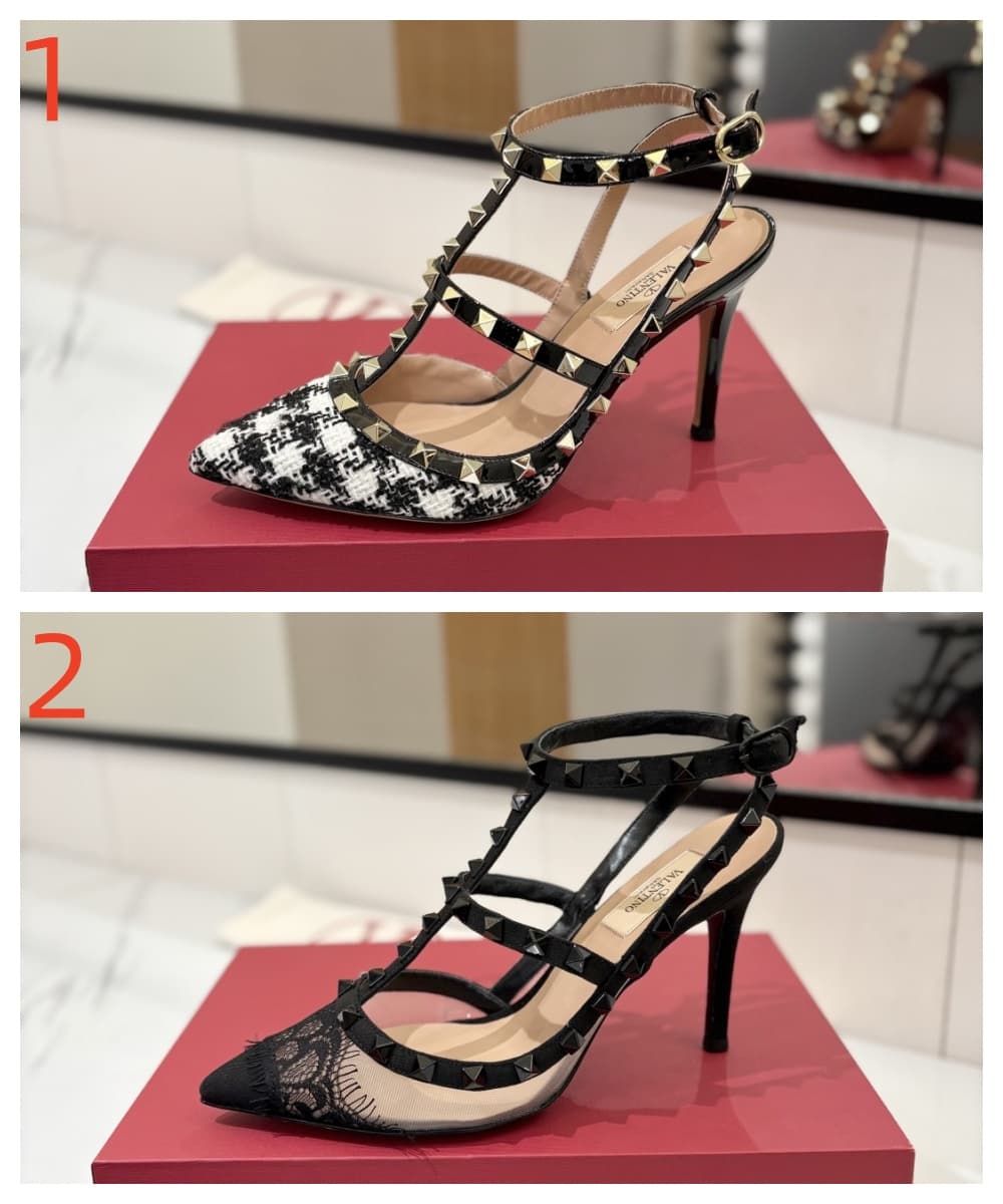 Valentino Rockstud Accents Leather Pump Shoes Women