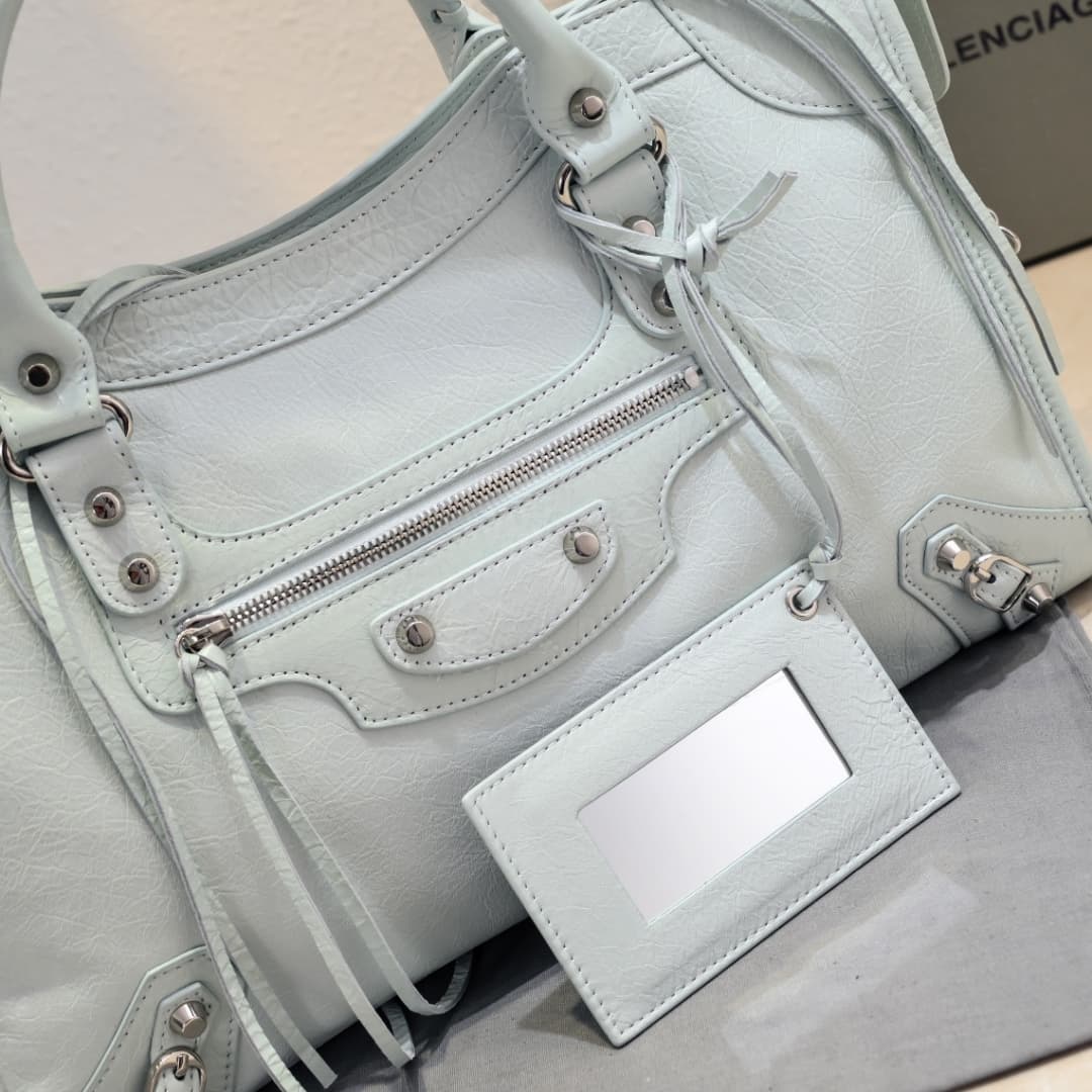 WOMEN'S LE CITY Medium Bag Silver Metal White High
