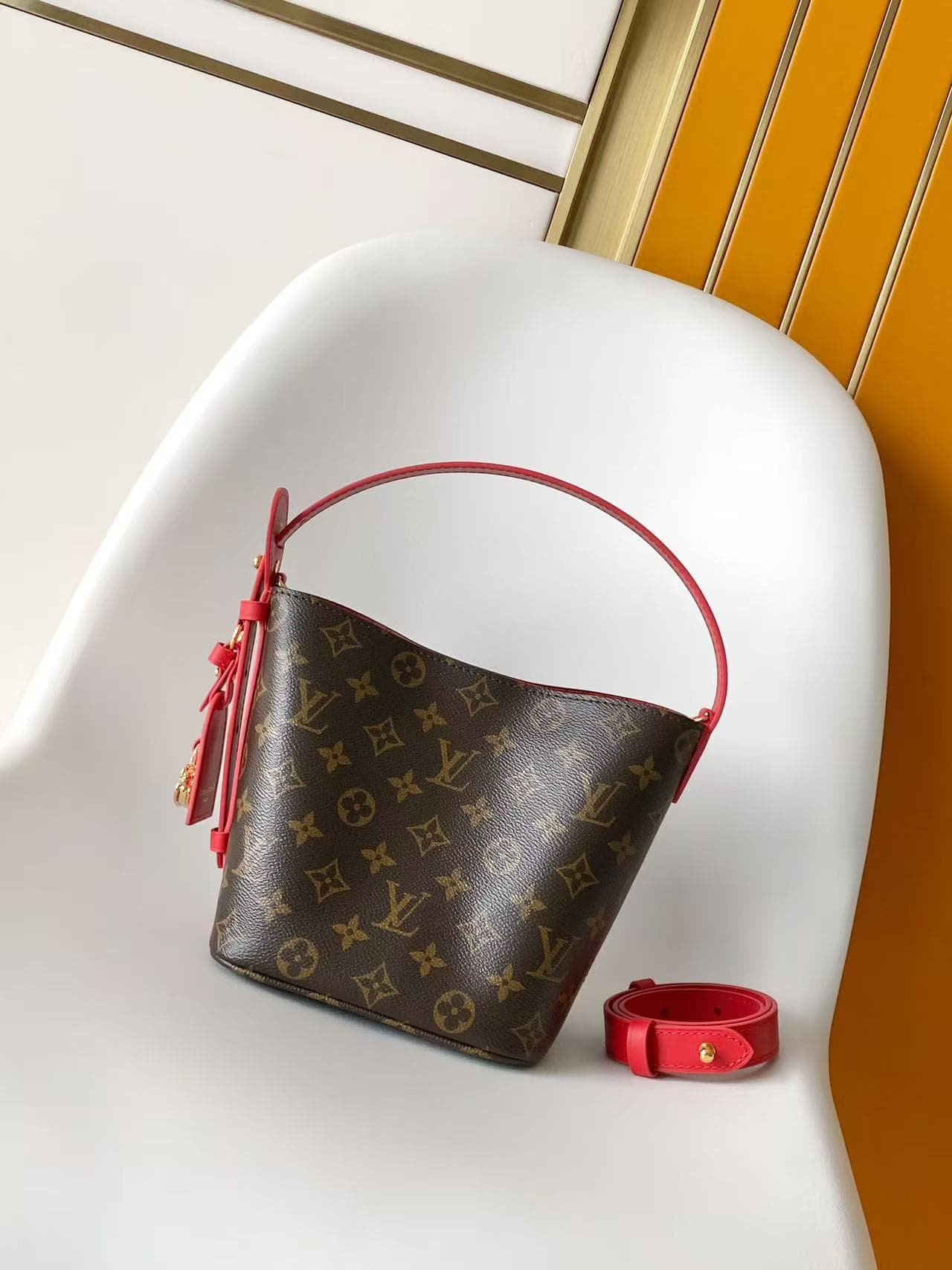 Louis Vuitton All In BB Monogram/Sari Red Coated canvas M28317 High