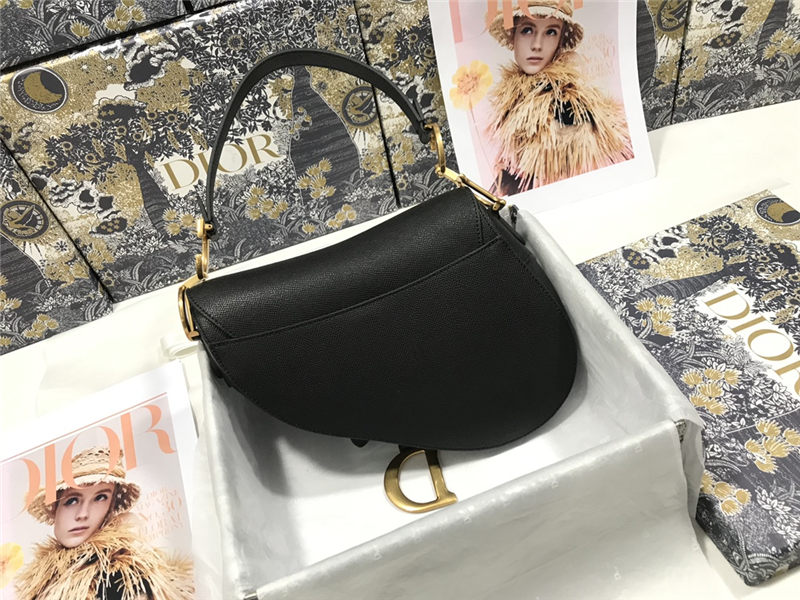 SADDLE BAG Grained Calfskin Black High