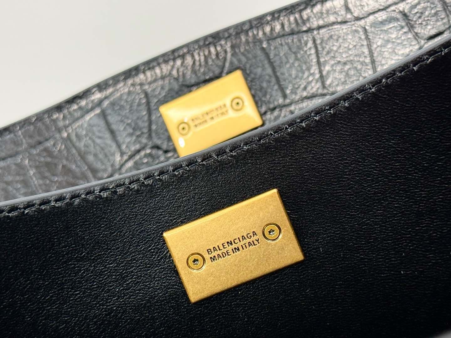 Balenciaga Rodeo Large Bag in Black Crocodile Embossed Calfskin With Gold-Tone Metal TOP