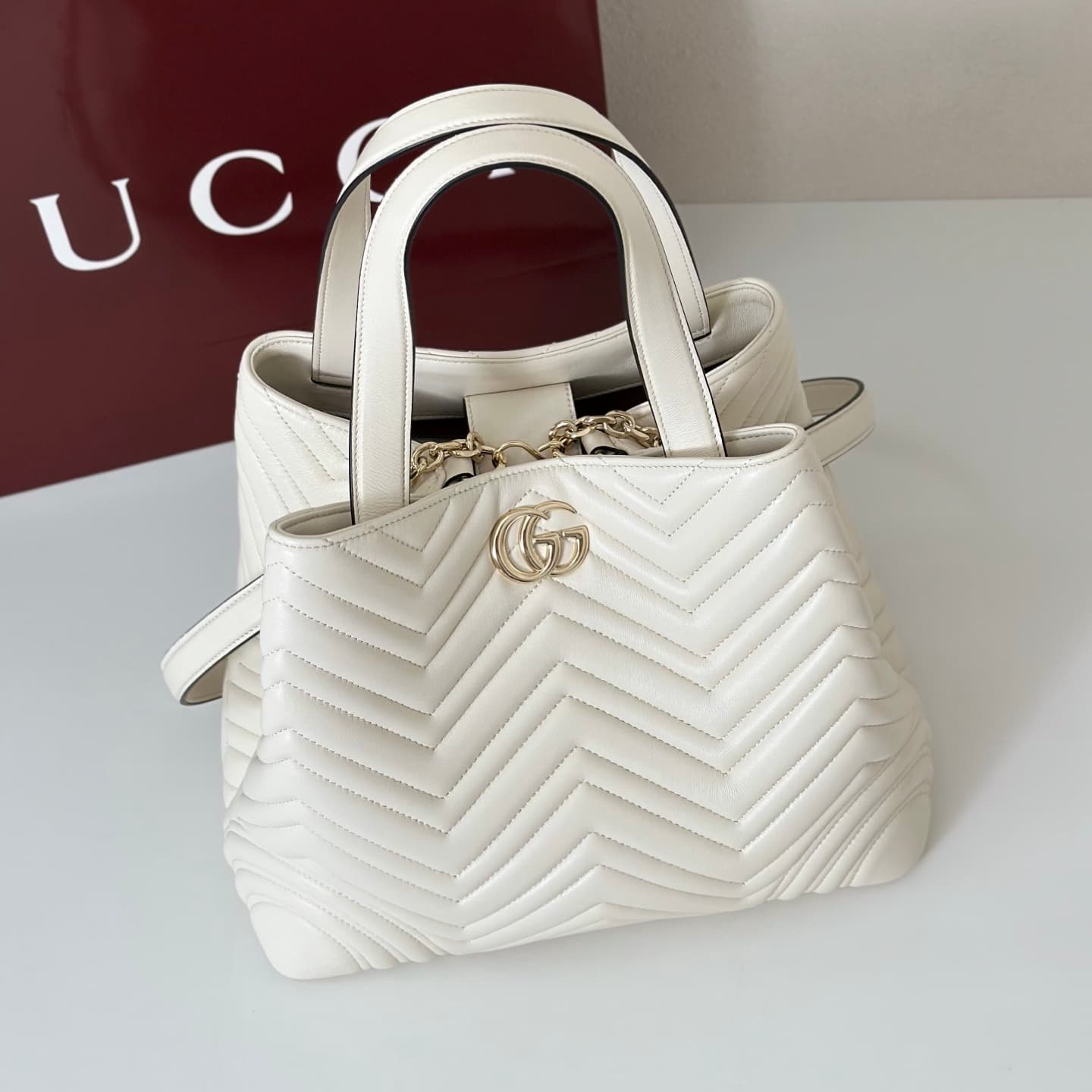Gucci Betty medium tote bag 847387 white leather High
