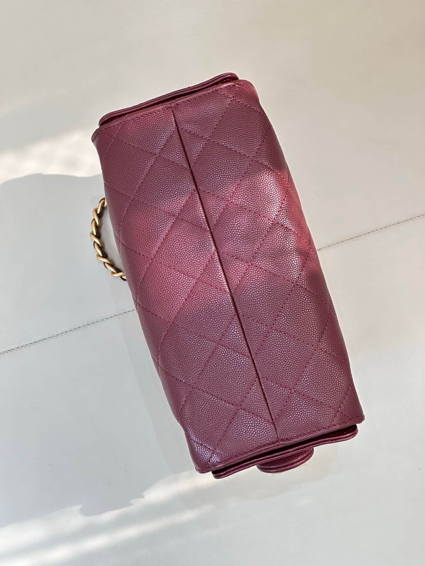 CHANEL 25 Mini Handbag AS5631 Grained Calfskin & Gold-tone Metal Burgundy TOP