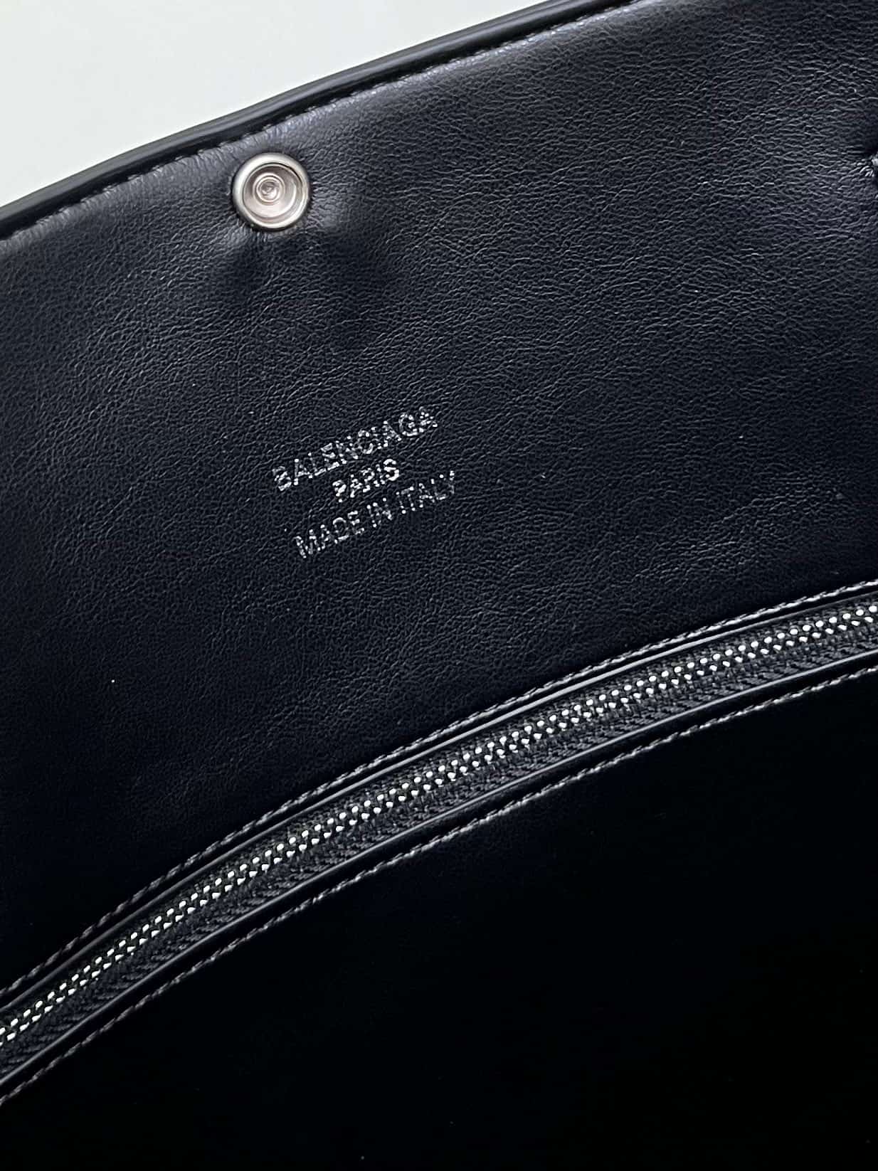 Balenciaga Bel Air Tote Bag Large in black smooth calfskin silver hardware 1W5047 High