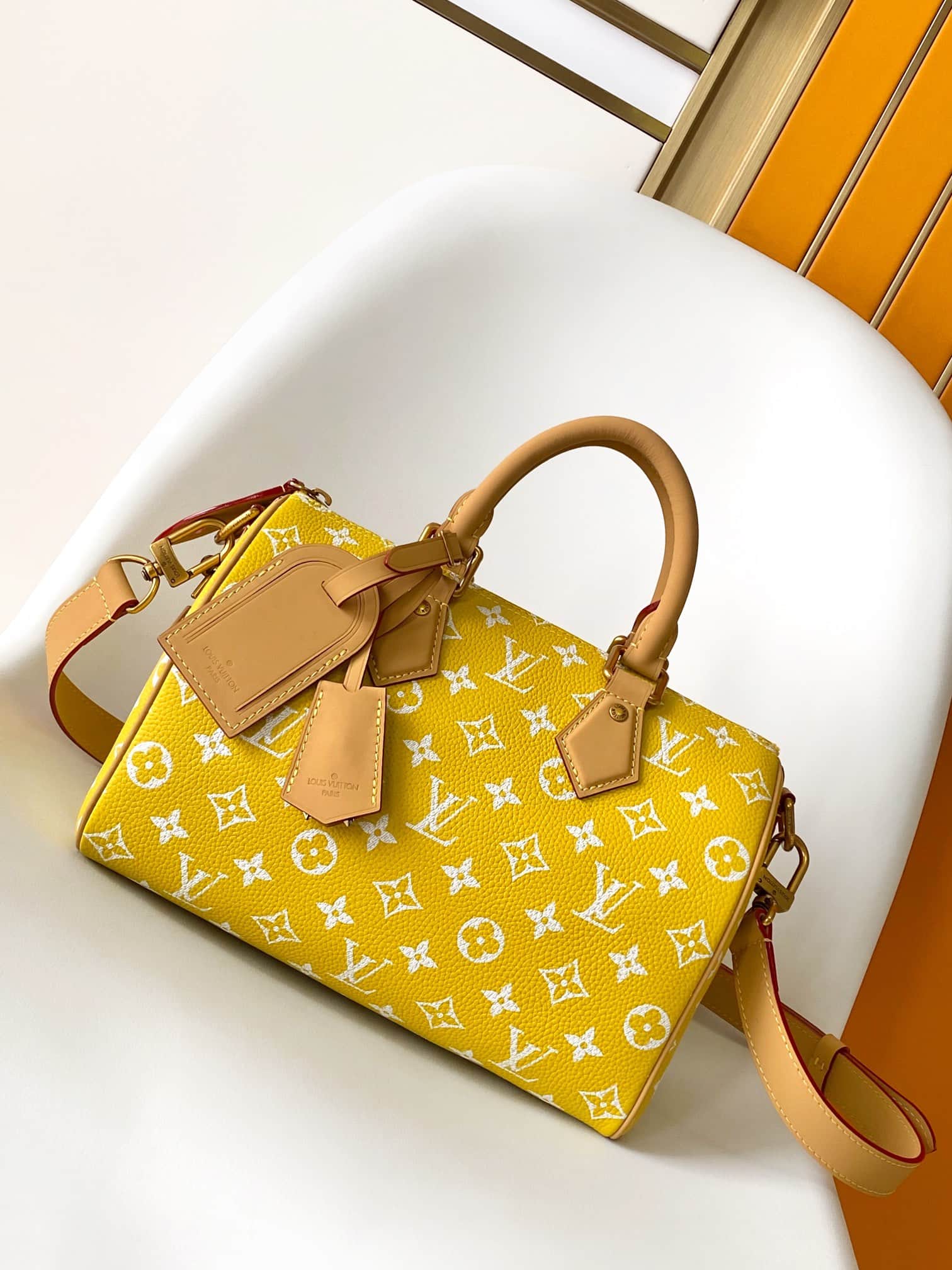 Louis Vuitton Speedy P9 Bandoulière 25 Yellow Soft calfskin M24426 High