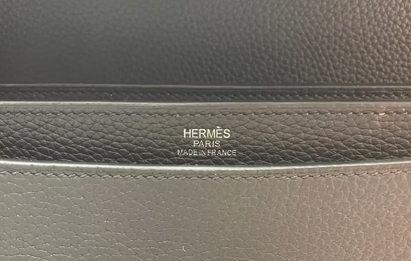 Hermes Kelly Depeche 38 Briefcase In Black Calfskin WAX High