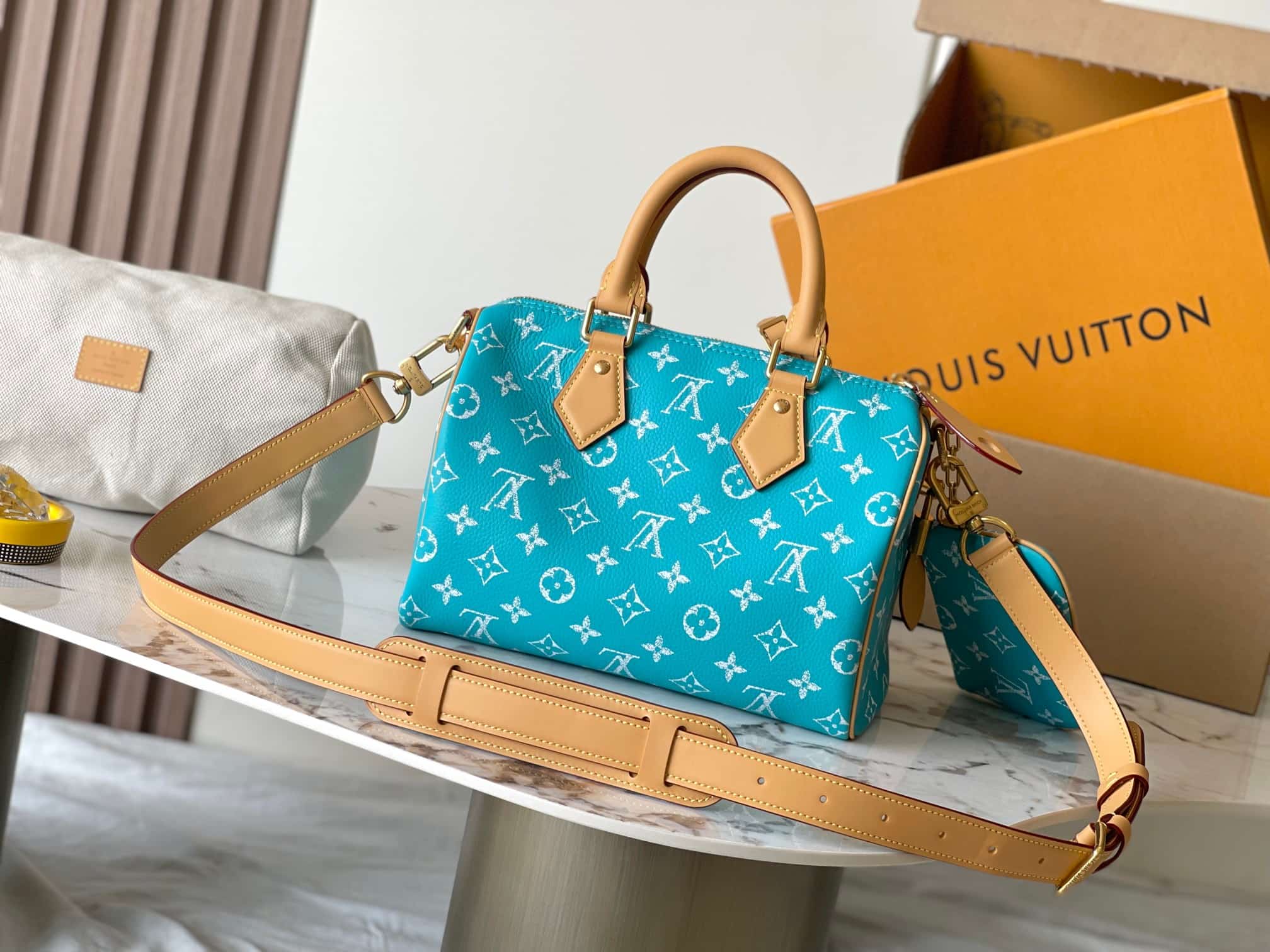Louis Vuitton Speedy P9 Bandoulière 25 Calf leather M11561 Turquoise TOP
