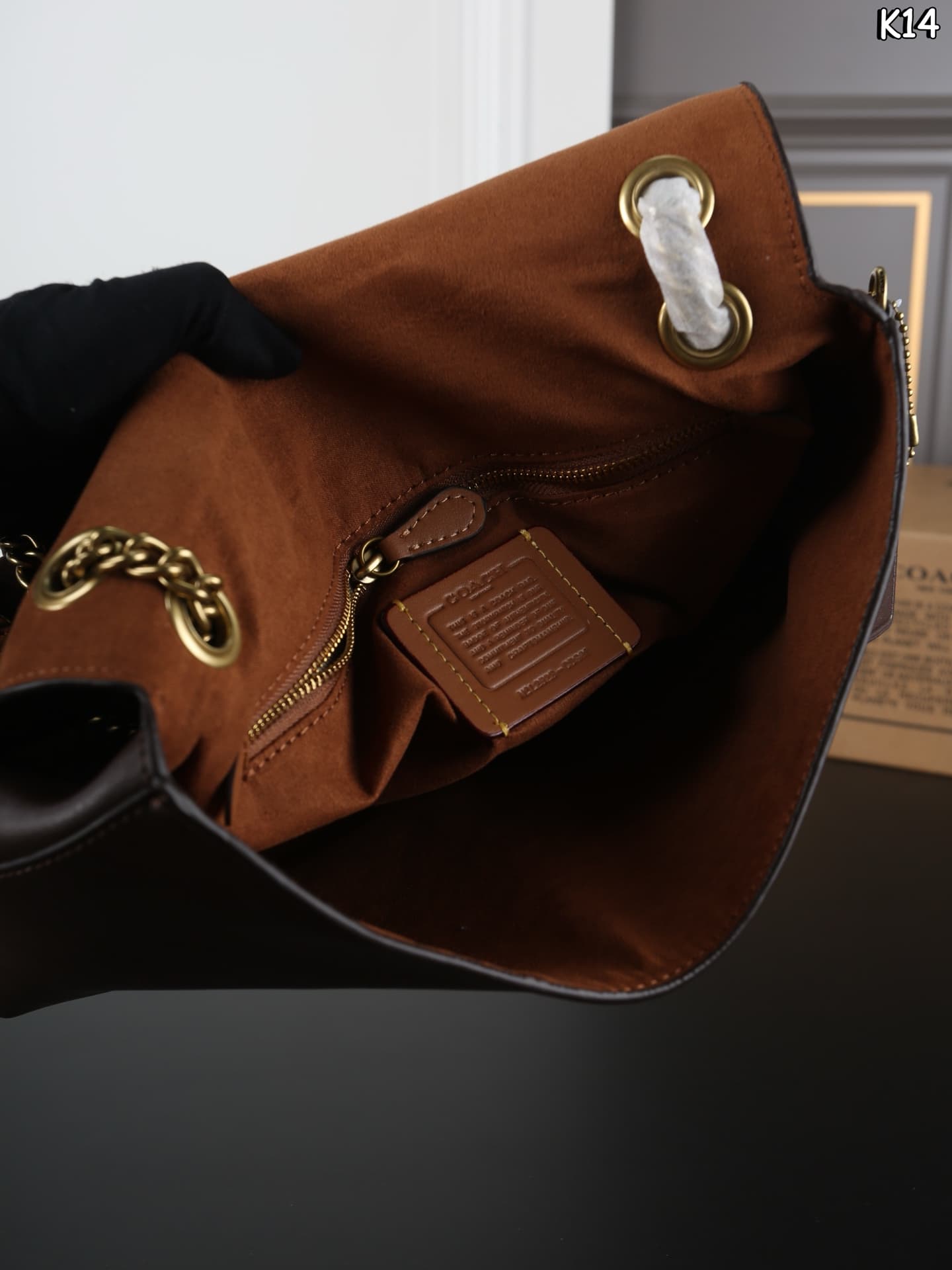 Coach Chelsea Shoulder Bag 30 Smooth Grain Leather Caramel High