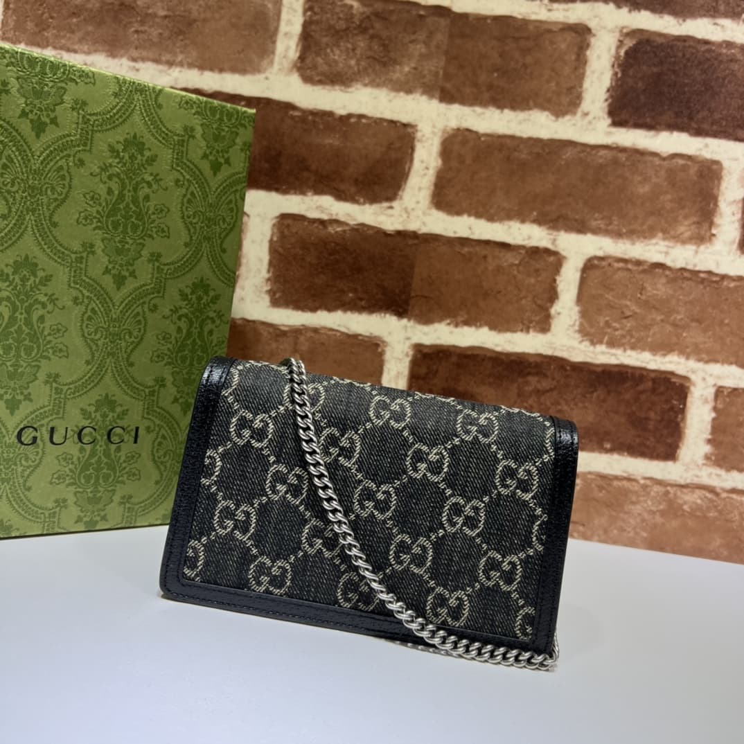 Dionysus GG Supreme super mini bag 476432 Denim Black high