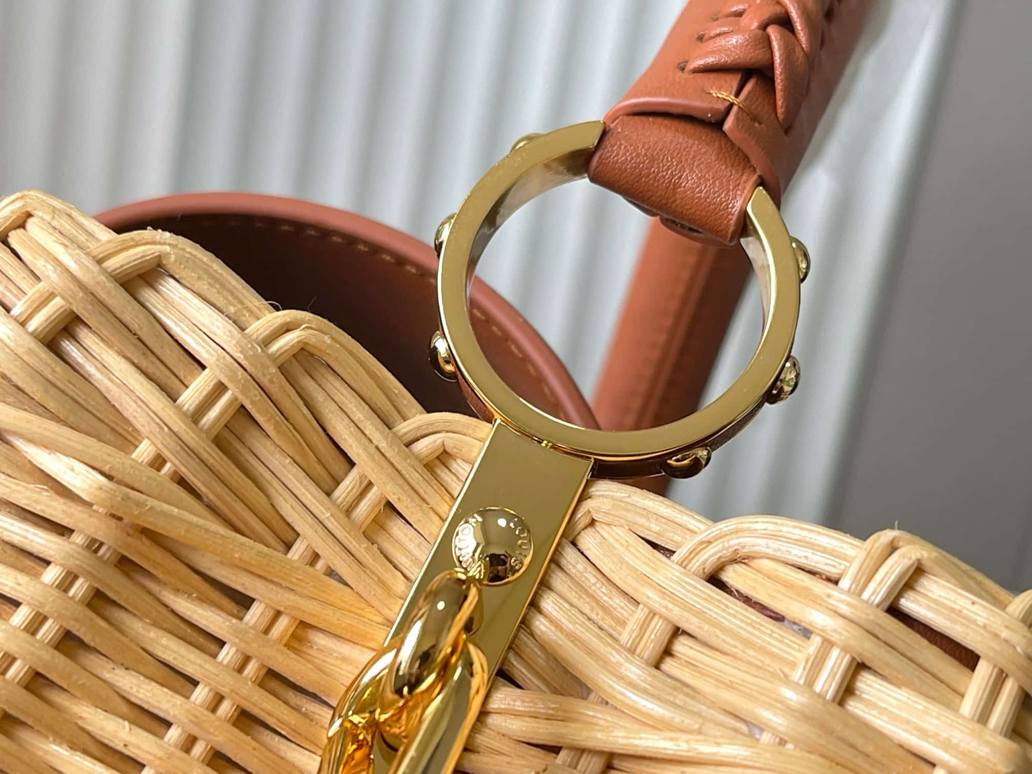 Louis Vuitton Capucines BB Rattan and cowhide leather M26025 Tan Top