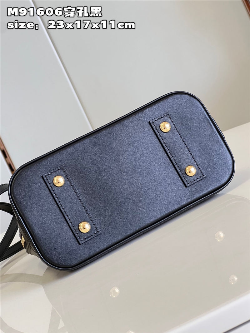 Louis Vuitton Alma BB Bag Calfskin Monogram Embroidrey M22878 Black High