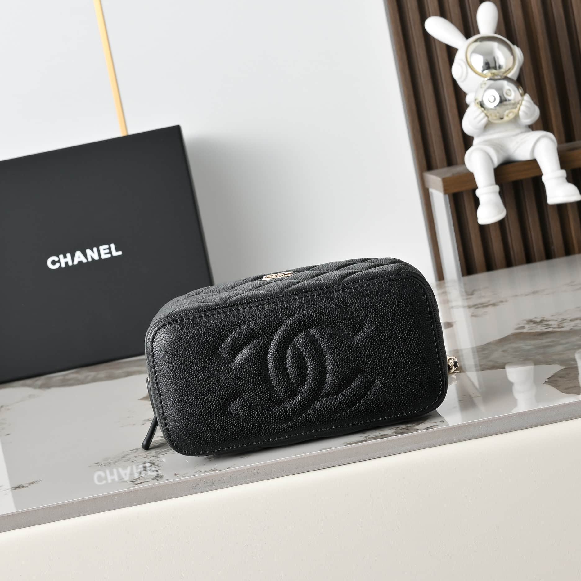 Chanel VANITY WITH CHAIN AP2199 Grained Calfskin Gold-Tone Metal High