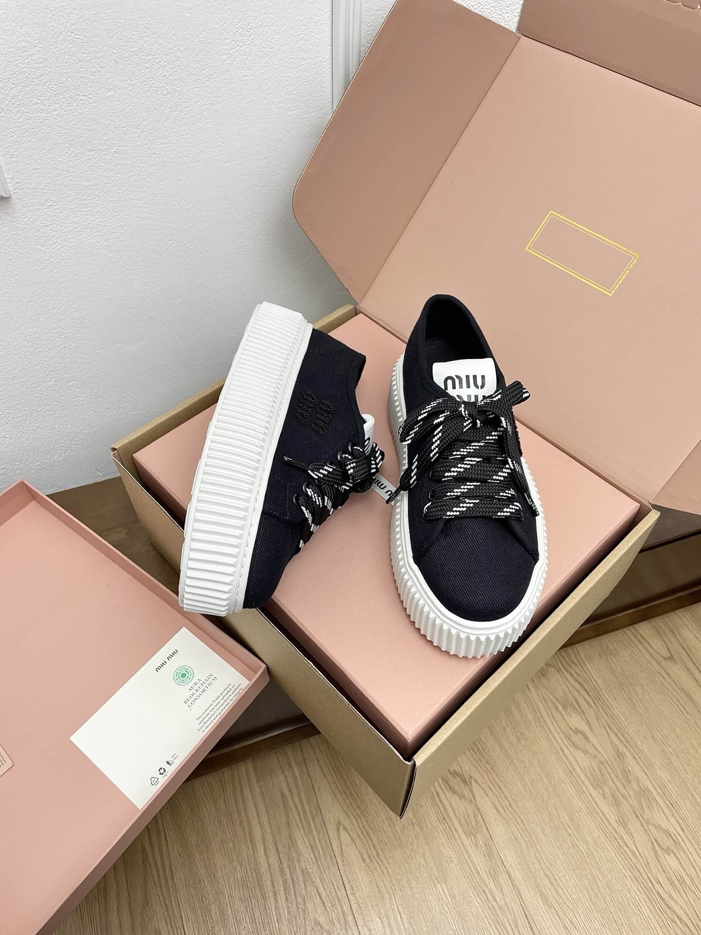 Miu Miu Royal Blue Denim Sneaker Shoes Women