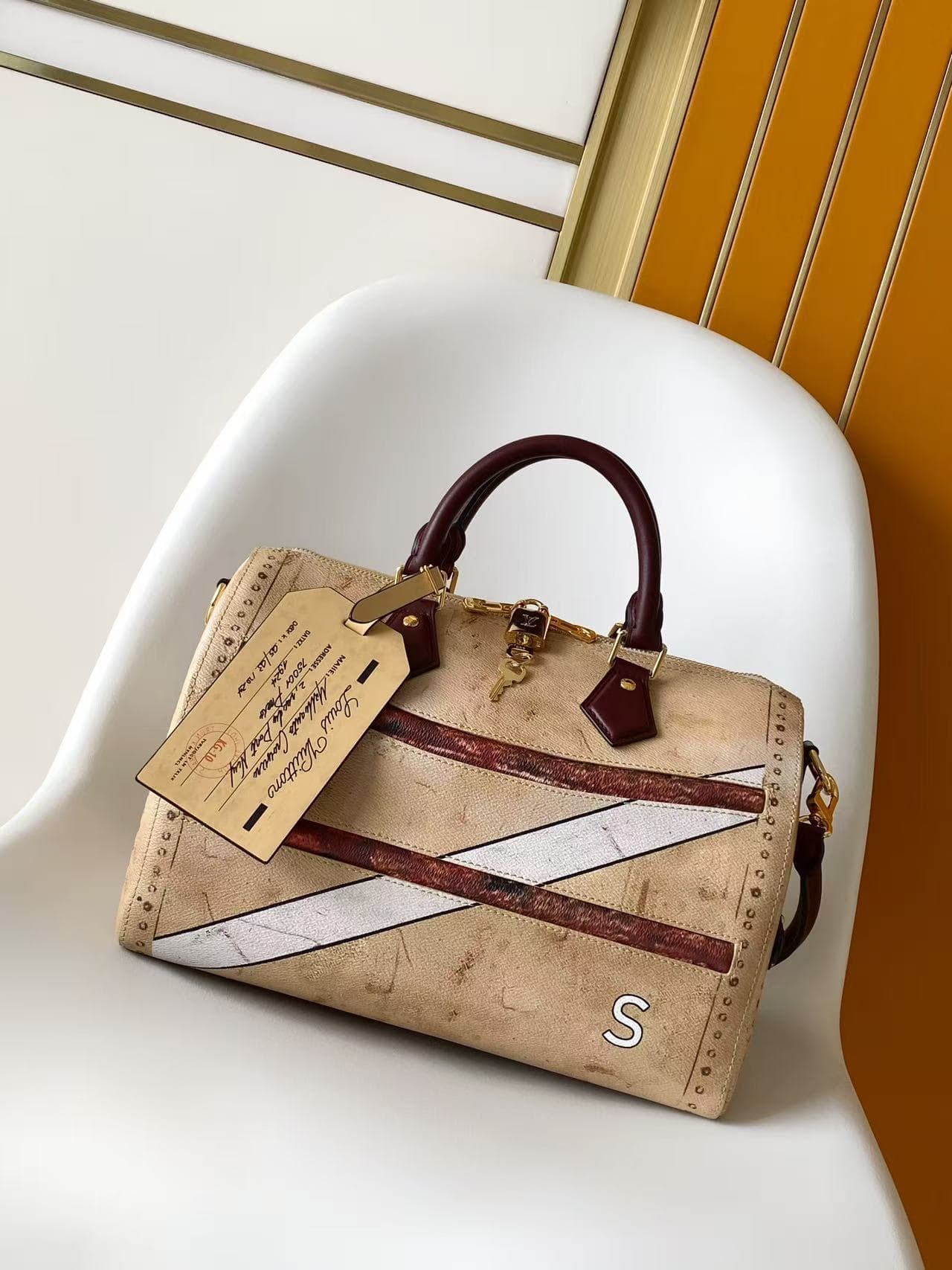 Louis Vuitton Speedy Soft 30 Beige Coated canvas M28149 High